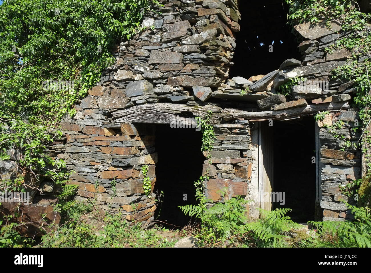 Ruins of a house in Talasnal, Aldeias de Xisto in Serra da Lousa. Travel and vacation destinations. Stock Photo