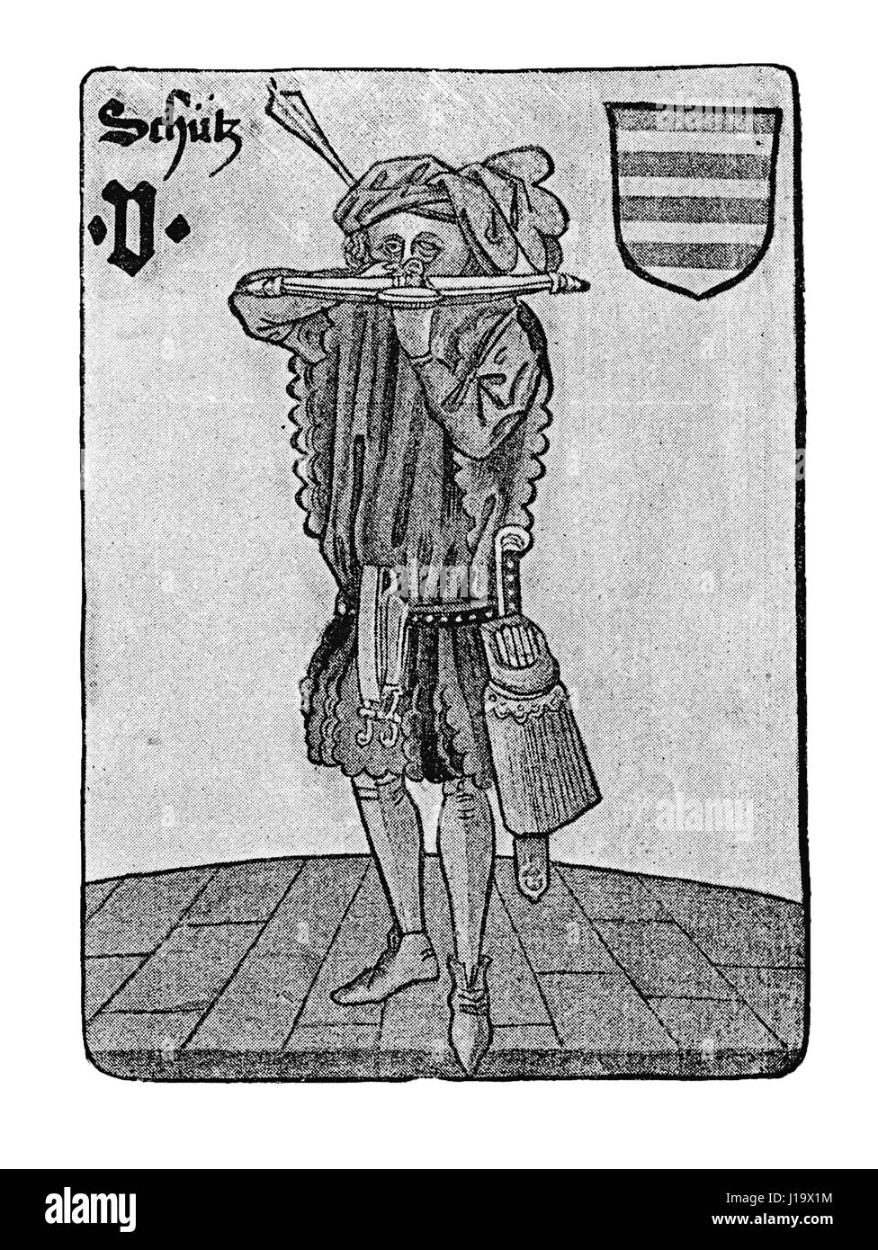 German Tarot XV century: the Guard Stock Photo