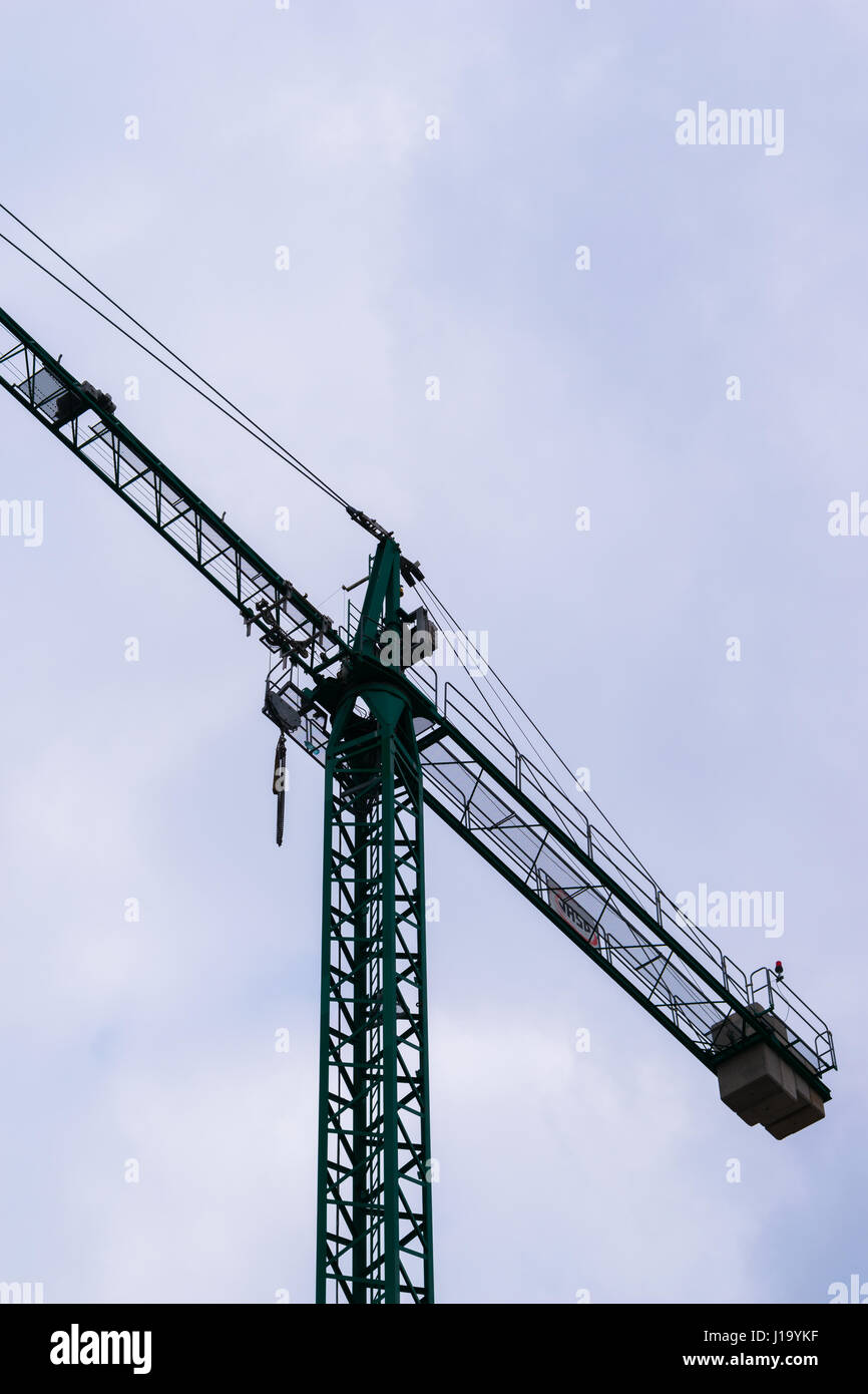 high crane with cloudy sky background Stock Photo - Alamy
