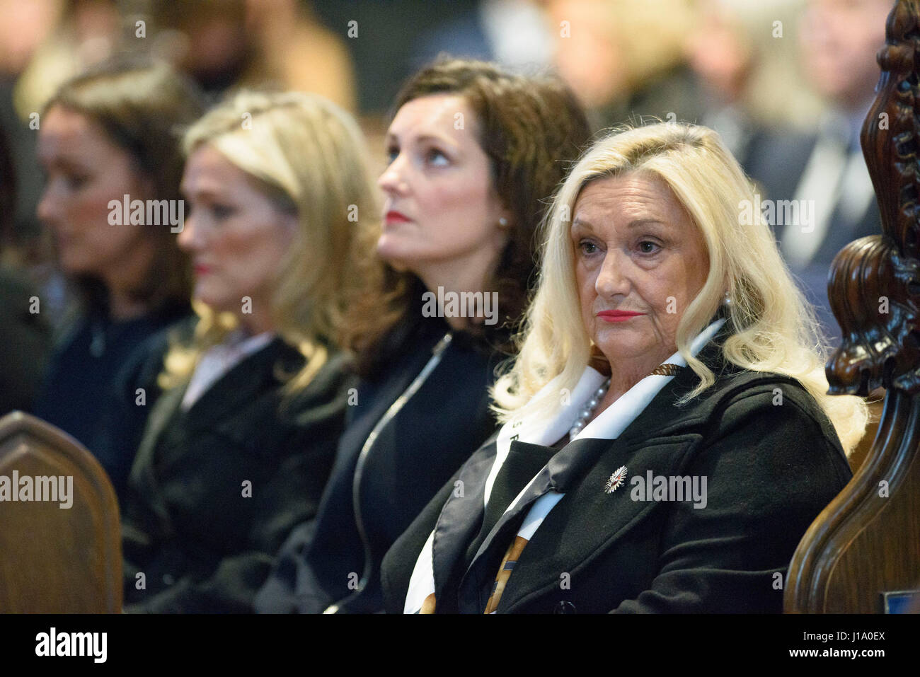 Sir Arnold Clark S Wife Lady Philomena Clark Right During His Funeral Service At Glasgow Cathedral Stock Photo Alamy