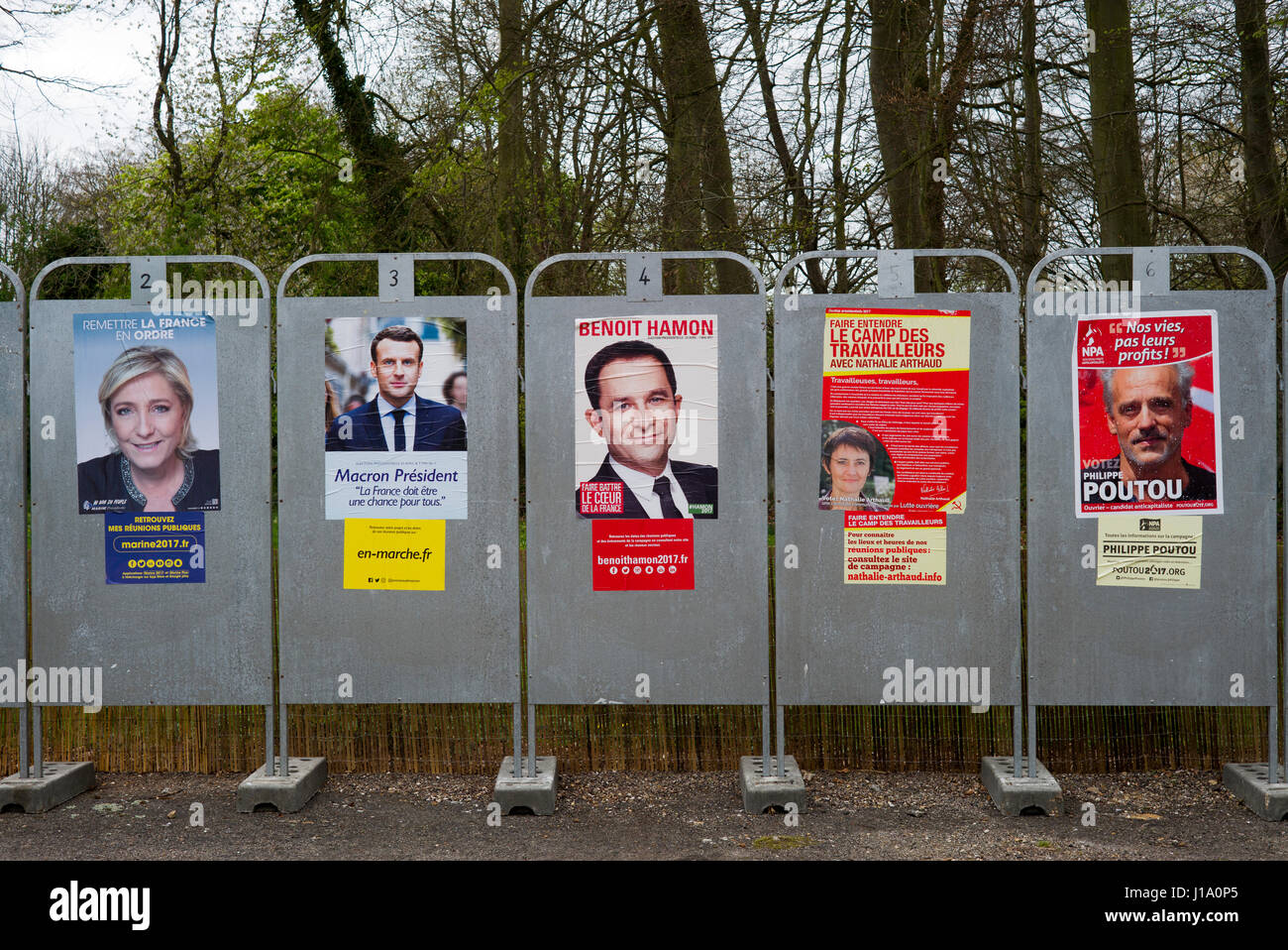 Political posters, French general Election 2017 Stock Photo