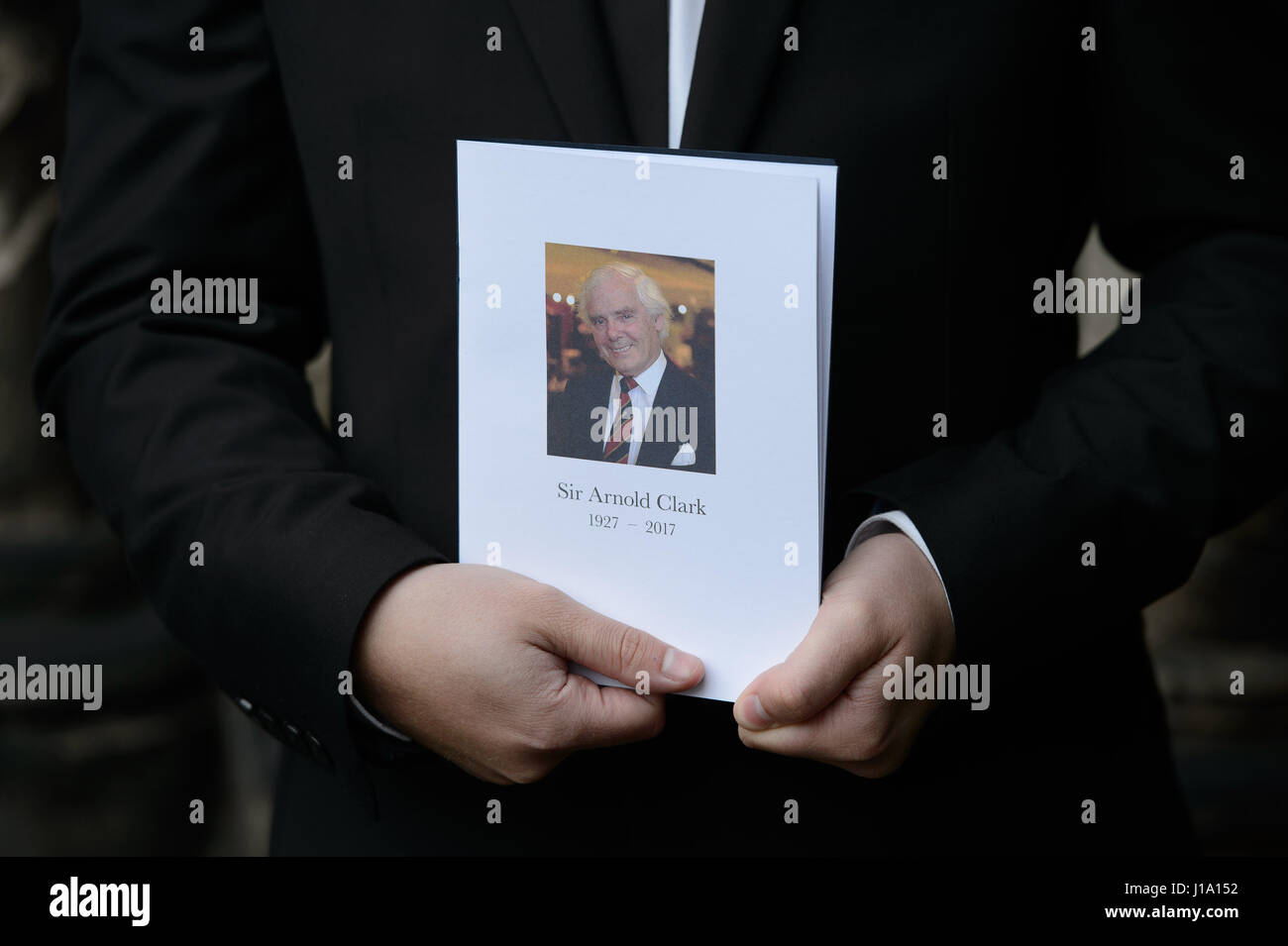 The order of service for the funeral of Sir Arnold Clark's at Glasgow