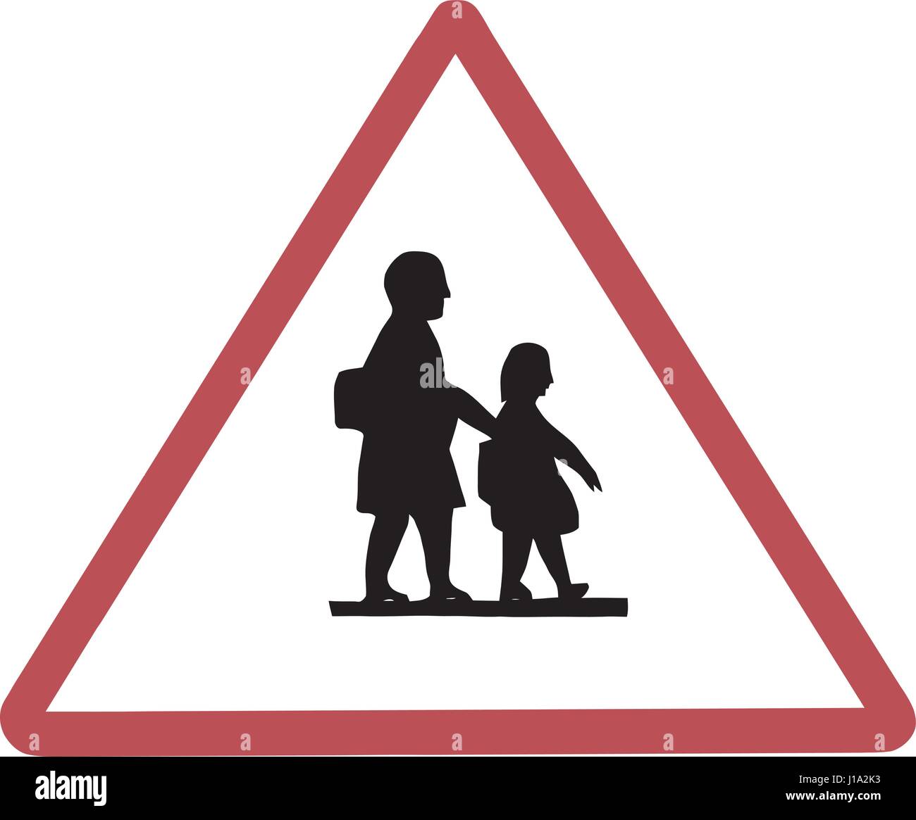 Vector illustration of pedestrian crossing sign on Cyprus roads Stock Vector
