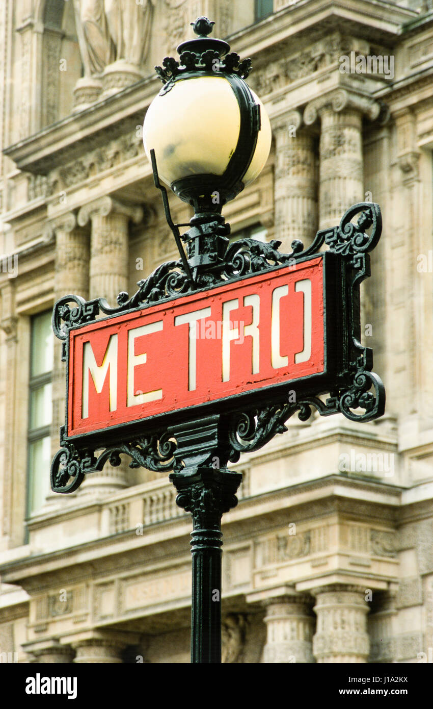 Metro sign. Stock Photo