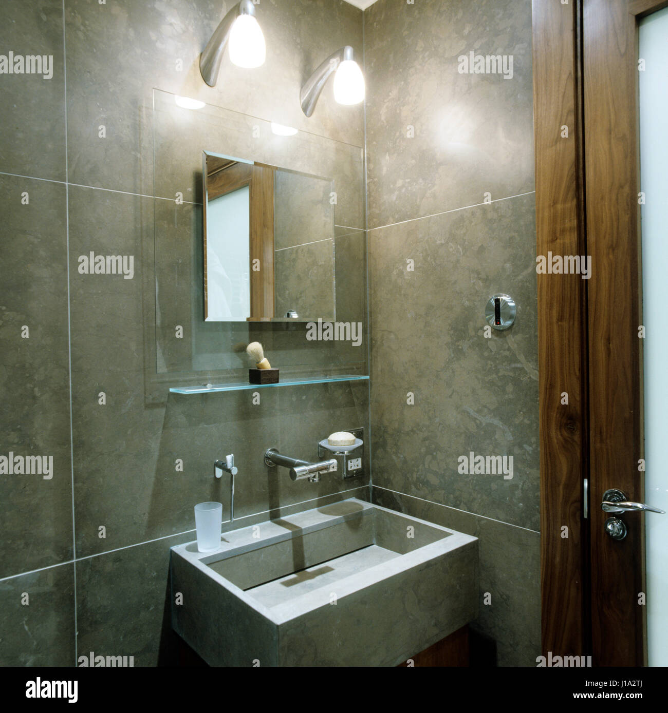 Washbasin in modern bathroom. Stock Photo