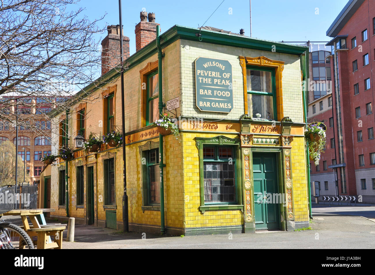 Peveril of the Peak pub, famous historic  pub, Manchester, UK Stock Photo