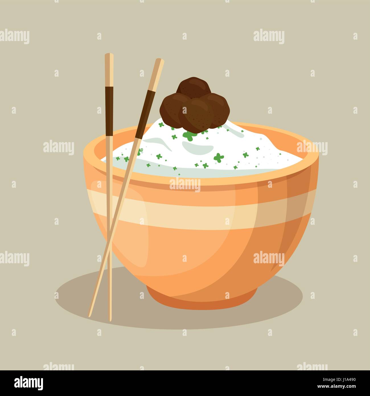 japanese rice dish and chopsticks Stock Vector Image & Art Alamy