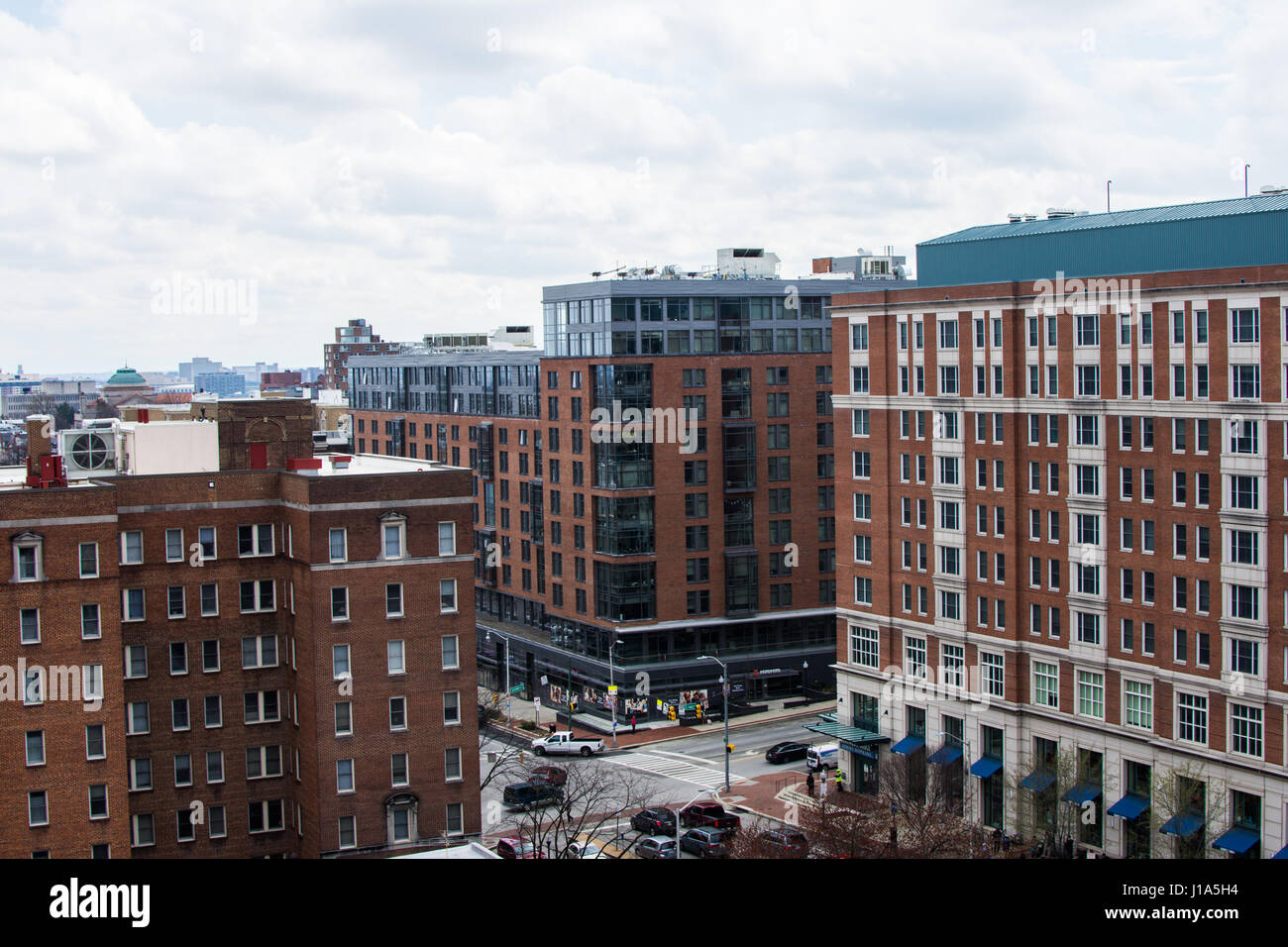 Aerial View of Saint Paul Street in Charles Village in Baltimore