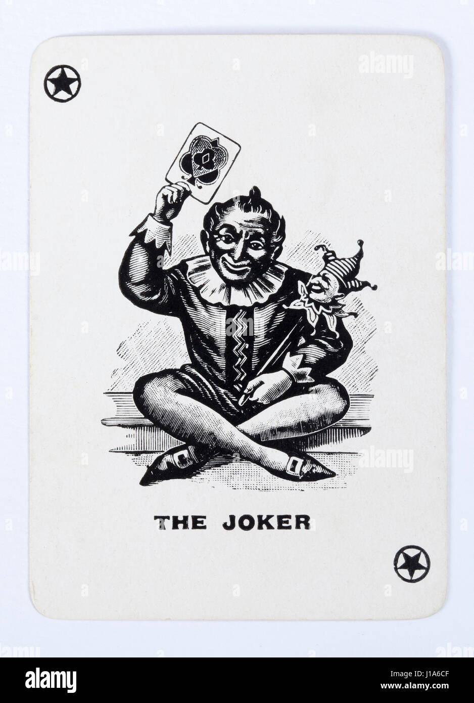 The Joker Playing Card Old Vintage Pack Stock Photo