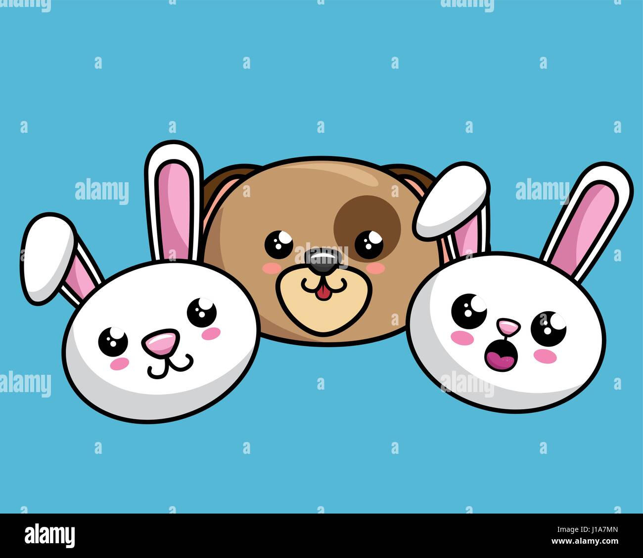 cute animals characters kawaii style Stock Vector Image & Art - Alamy