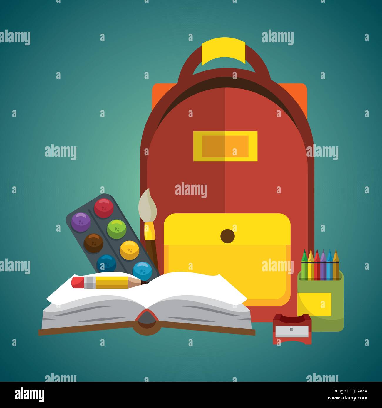 back to school set supplies Stock Vector Image & Art - Alamy