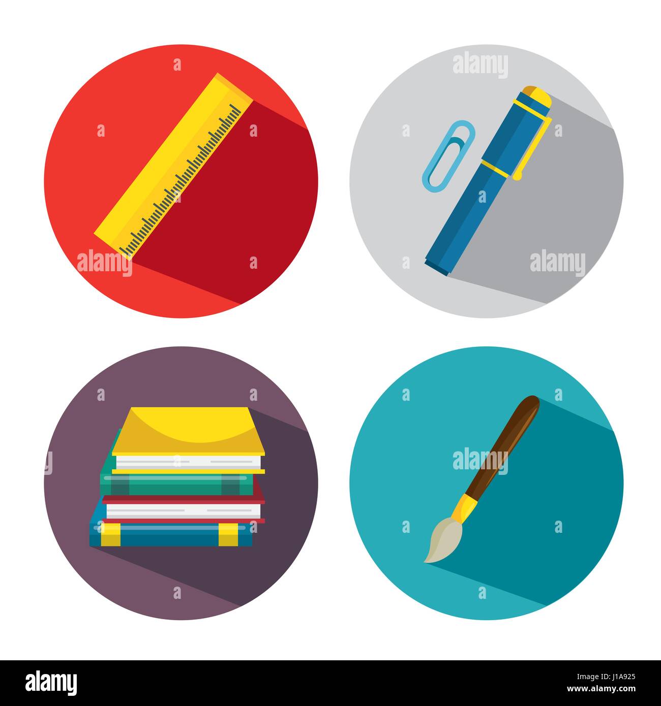 back to school set supplies Stock Vector Image & Art - Alamy
