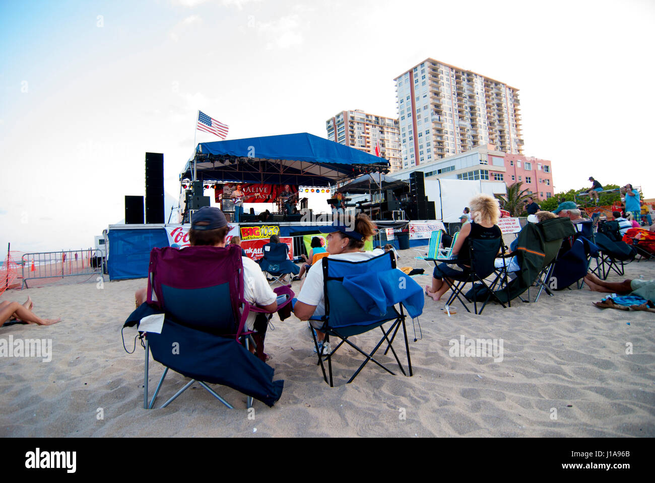 music concert on the beach Stock Photo Alamy