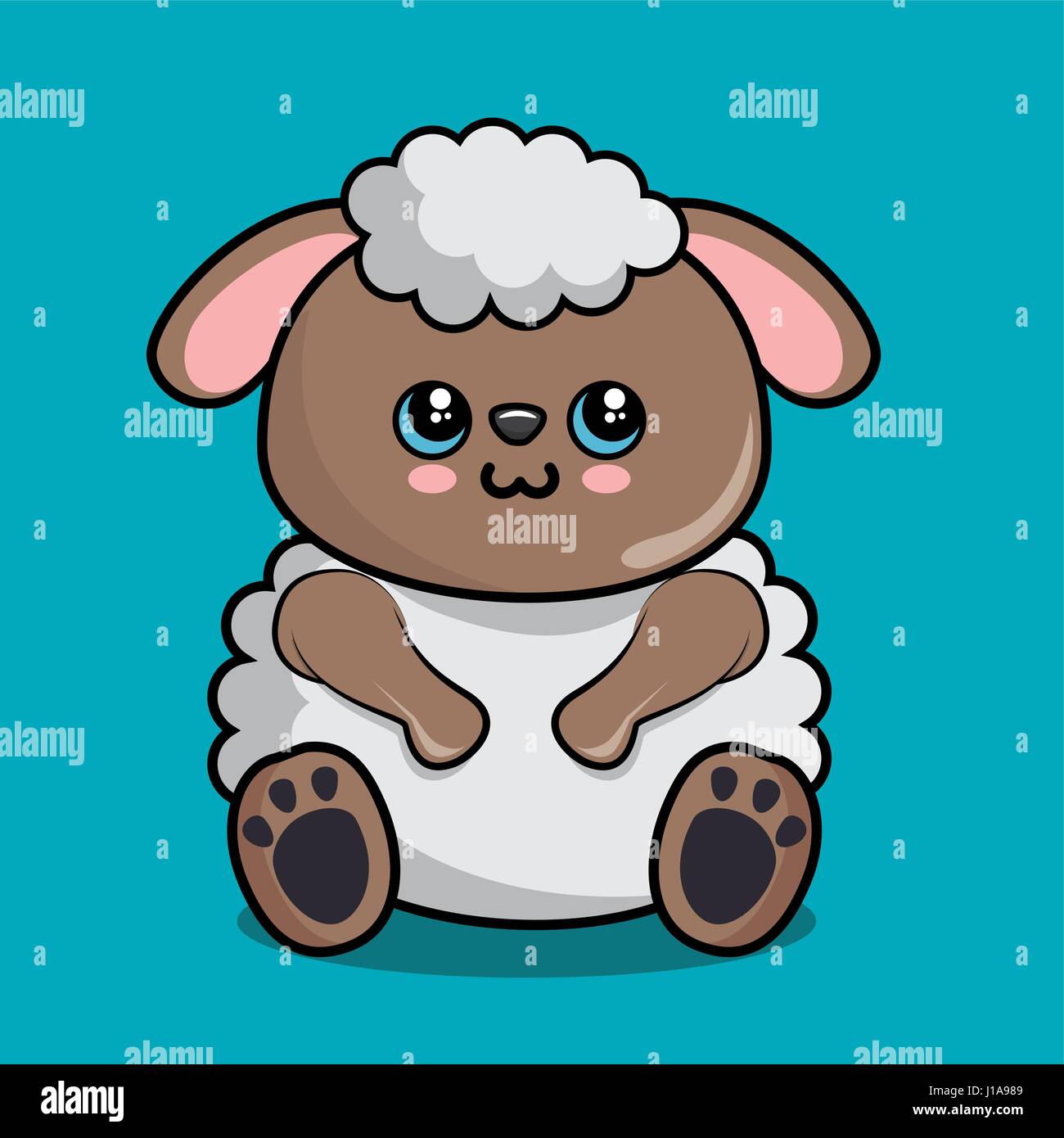 cute sheep character kawaii style Stock Vector Image & Art - Alamy