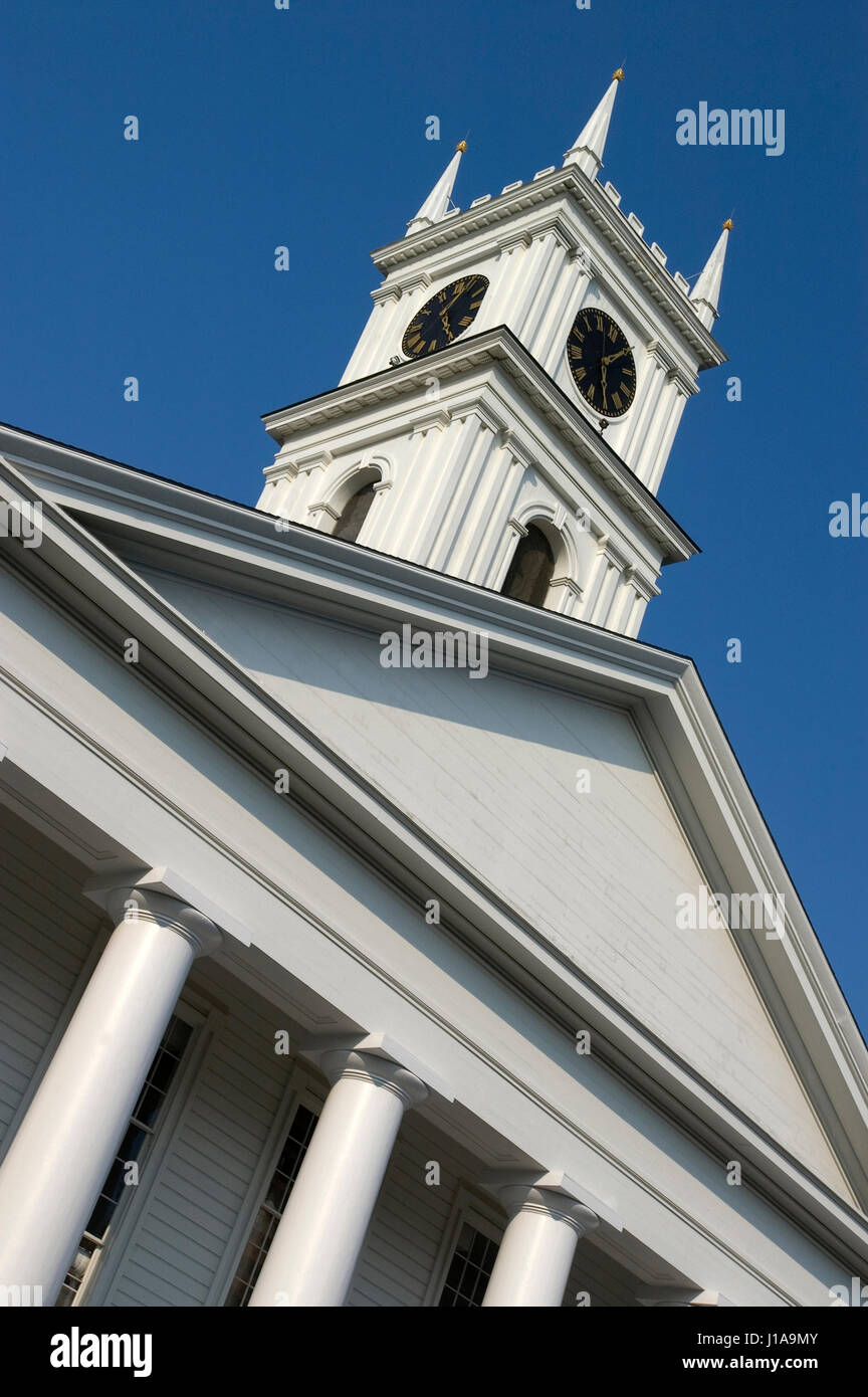 Edgartown, Massachusetts (Martha's Vineyard).   The Old Whaling Church on Main Street. Stock Photo