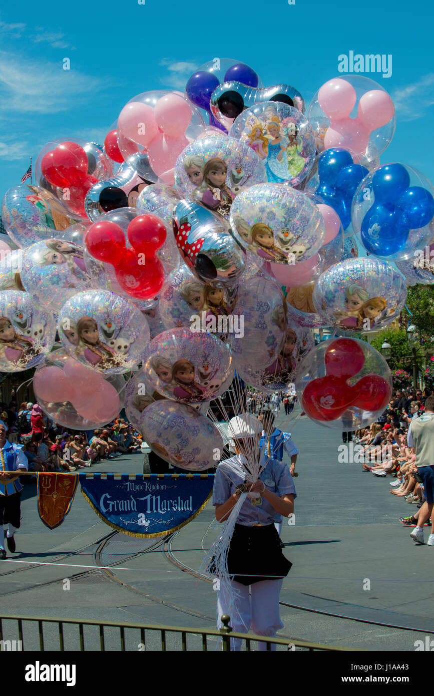 Walt Disney World character balloons on street Stock Photo Alamy