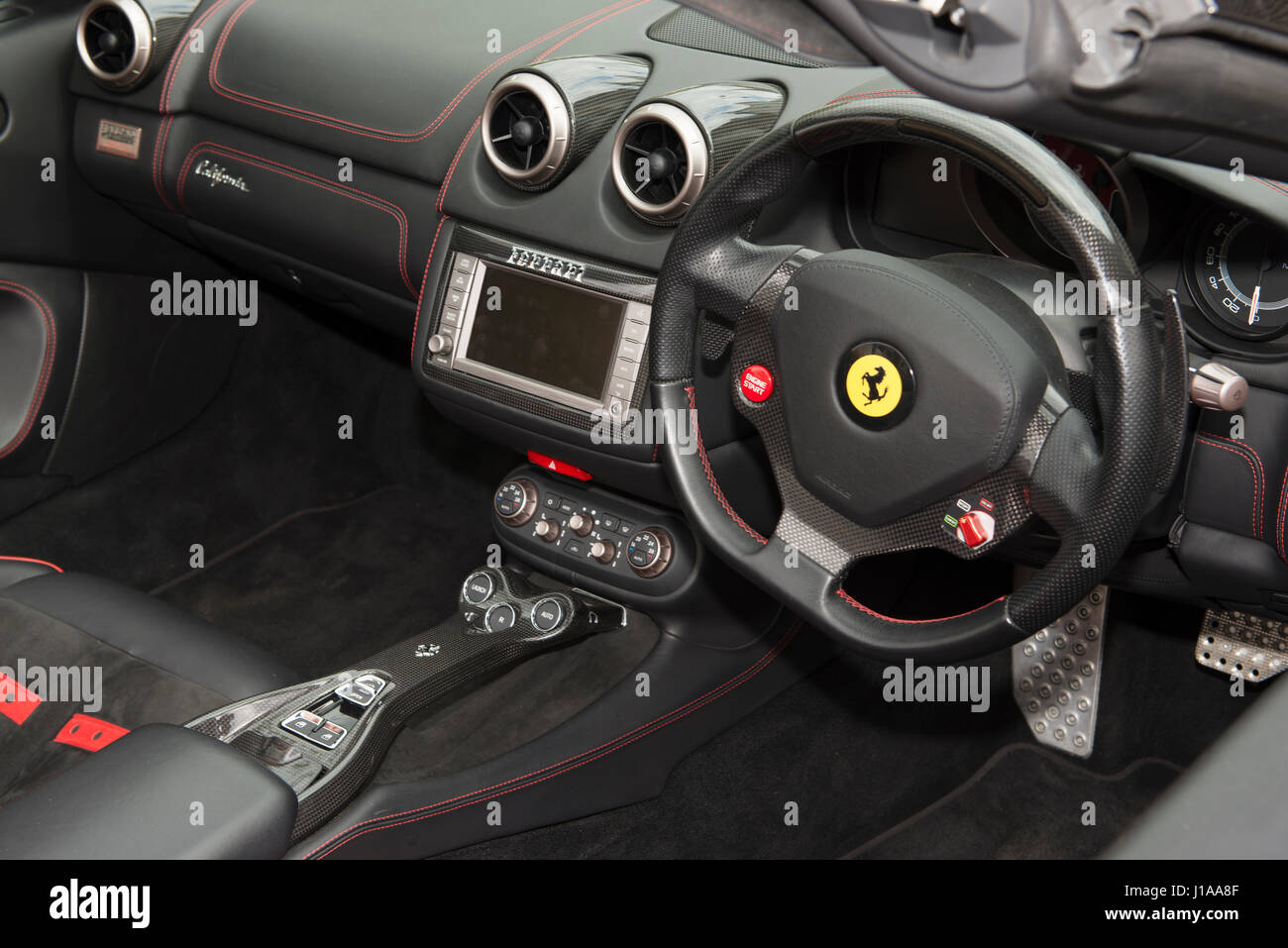 Interior View Of Ferrari California Italian Luxury Sportscar