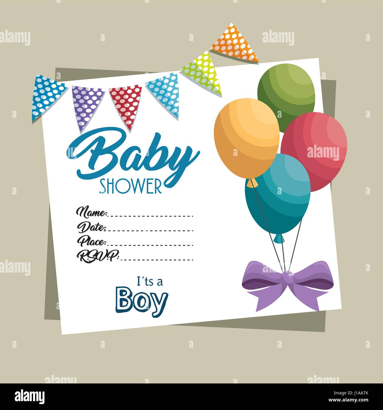 baby shower invitation card Stock Vector Image & Art Alamy