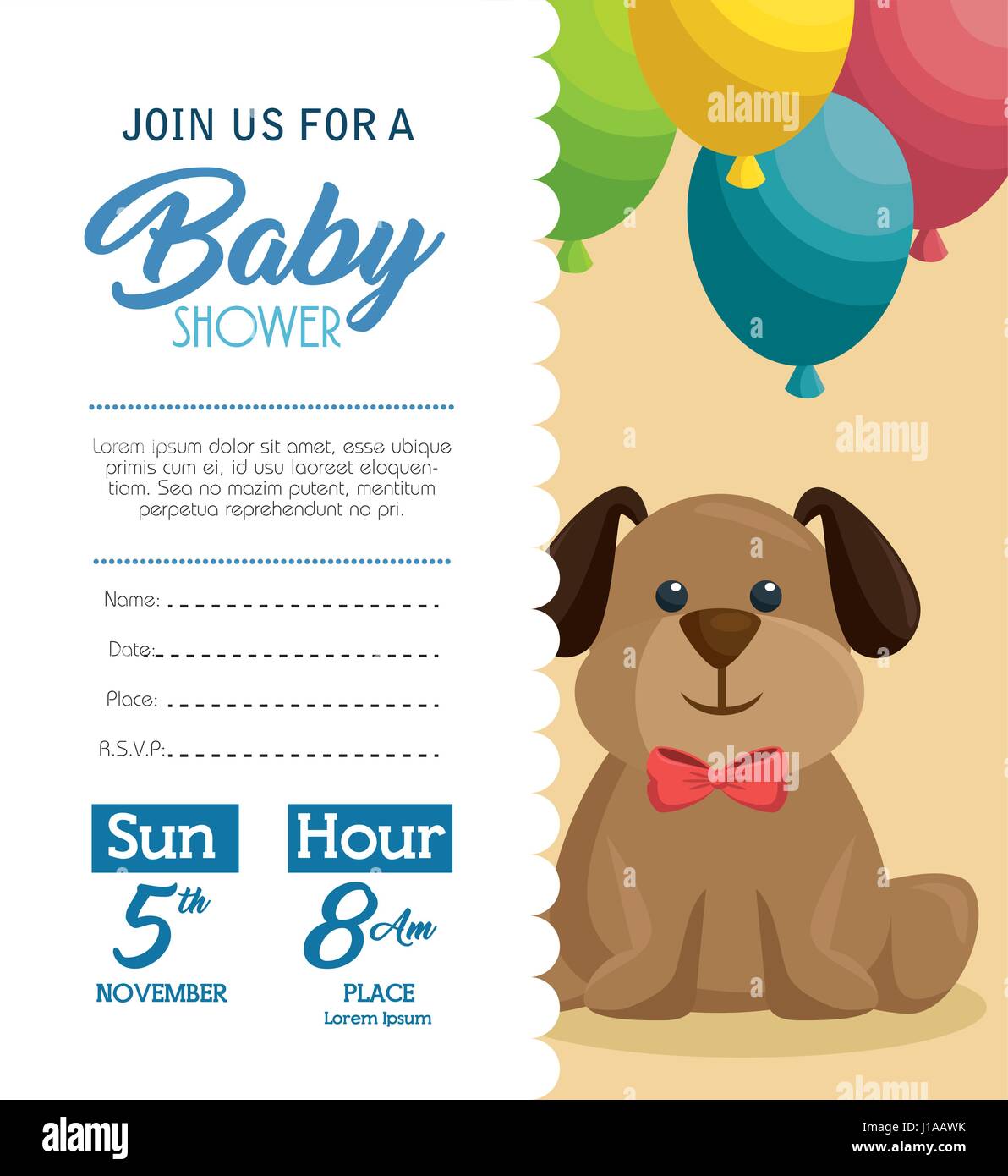 baby shower invitation card Stock Vector Image & Art - Alamy