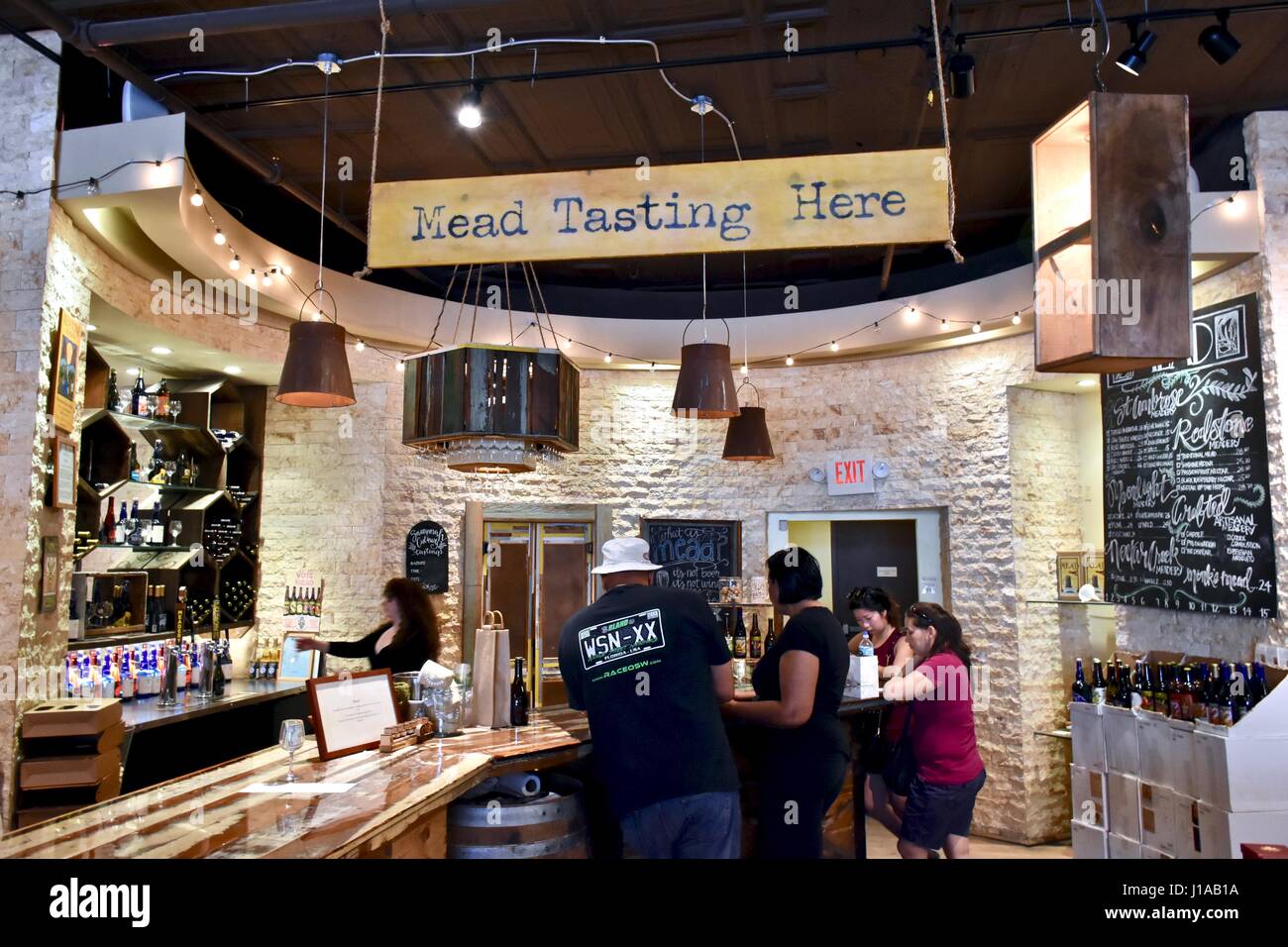 Mead tasting at the Savannah Bee company in Savannah, Stock