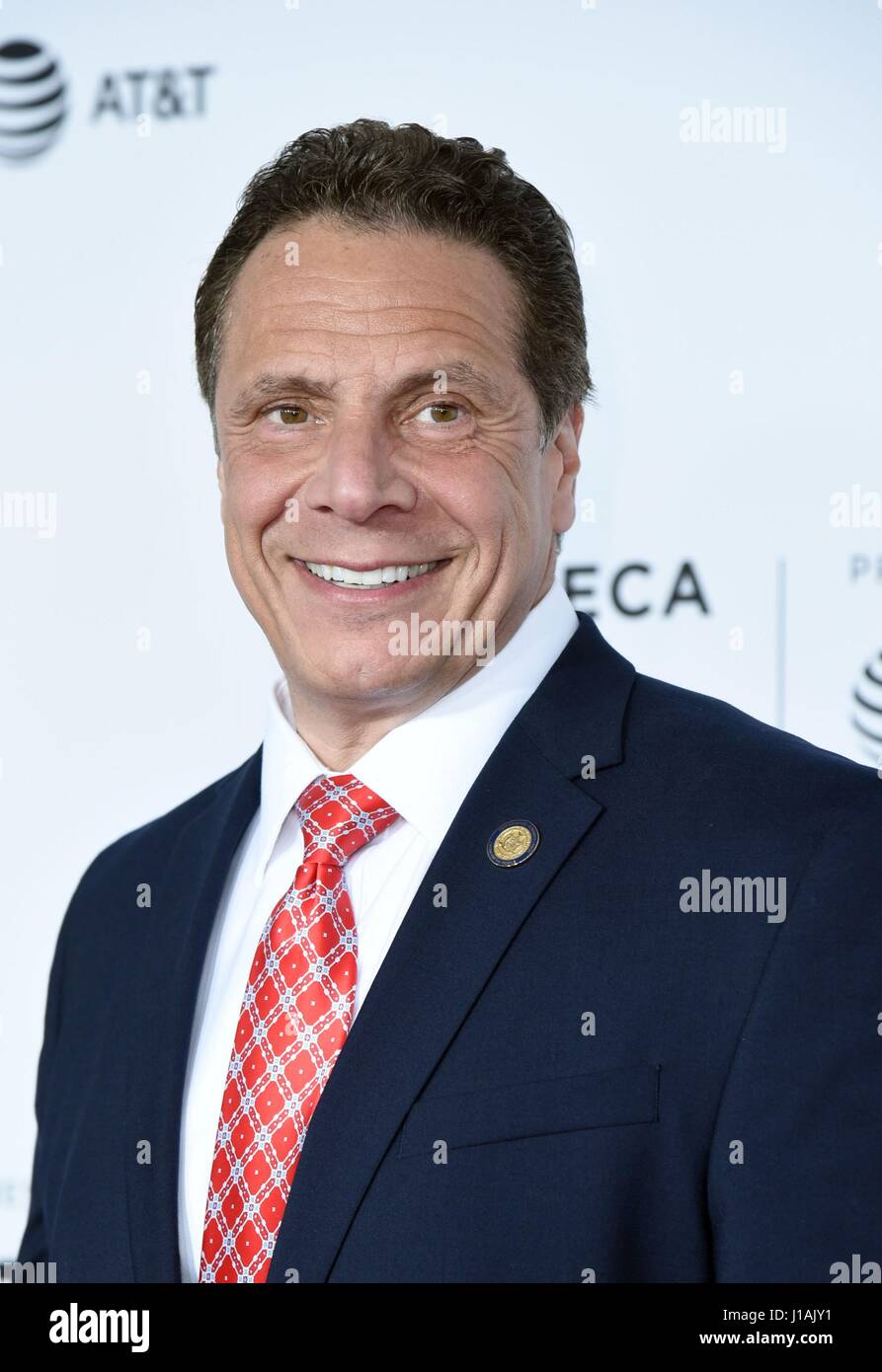 New York, NY, USA. 19th Apr, 2017. NY Governor Andrew Cuomo at arrivals for CLIVE DAVIS: THE SOUNDTRACK OF OUR LIVES Opening Night Premiere at the 2017 Tribeca Film Festival, Radio City Music Hall, New York, NY April 19, 2017. Credit: Derek Storm/Everett Collection/Alamy Live News Stock Photo