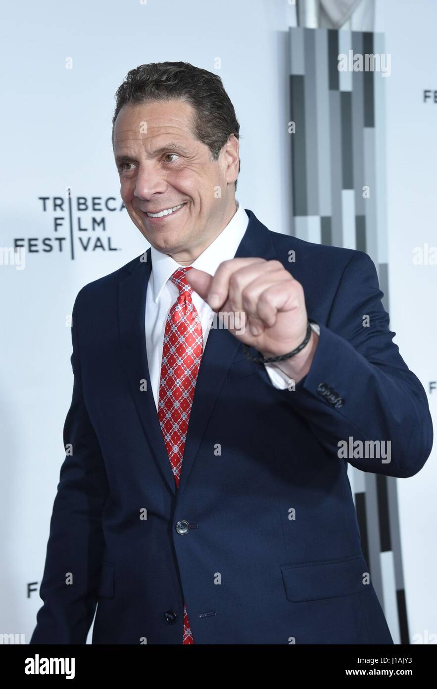 New York, NY, USA. 19th Apr, 2017. NY Governor Andrew Cuomo at arrivals for CLIVE DAVIS: THE SOUNDTRACK OF OUR LIVES Opening Night Premiere at the 2017 Tribeca Film Festival, Radio City Music Hall, New York, NY April 19, 2017. Credit: Derek Storm/Everett Collection/Alamy Live News Stock Photo