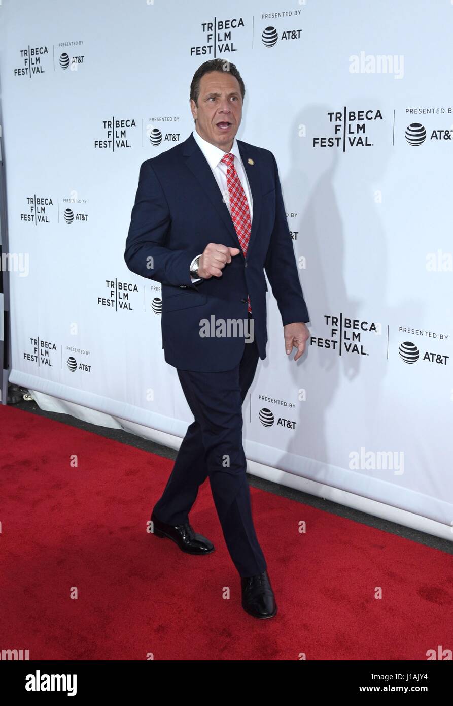 New York, NY, USA. 19th Apr, 2017. NY Governor Andrew Cuomo at arrivals for CLIVE DAVIS: THE SOUNDTRACK OF OUR LIVES Opening Night Premiere at the 2017 Tribeca Film Festival, Radio City Music Hall, New York, NY April 19, 2017. Credit: Derek Storm/Everett Collection/Alamy Live News Stock Photo