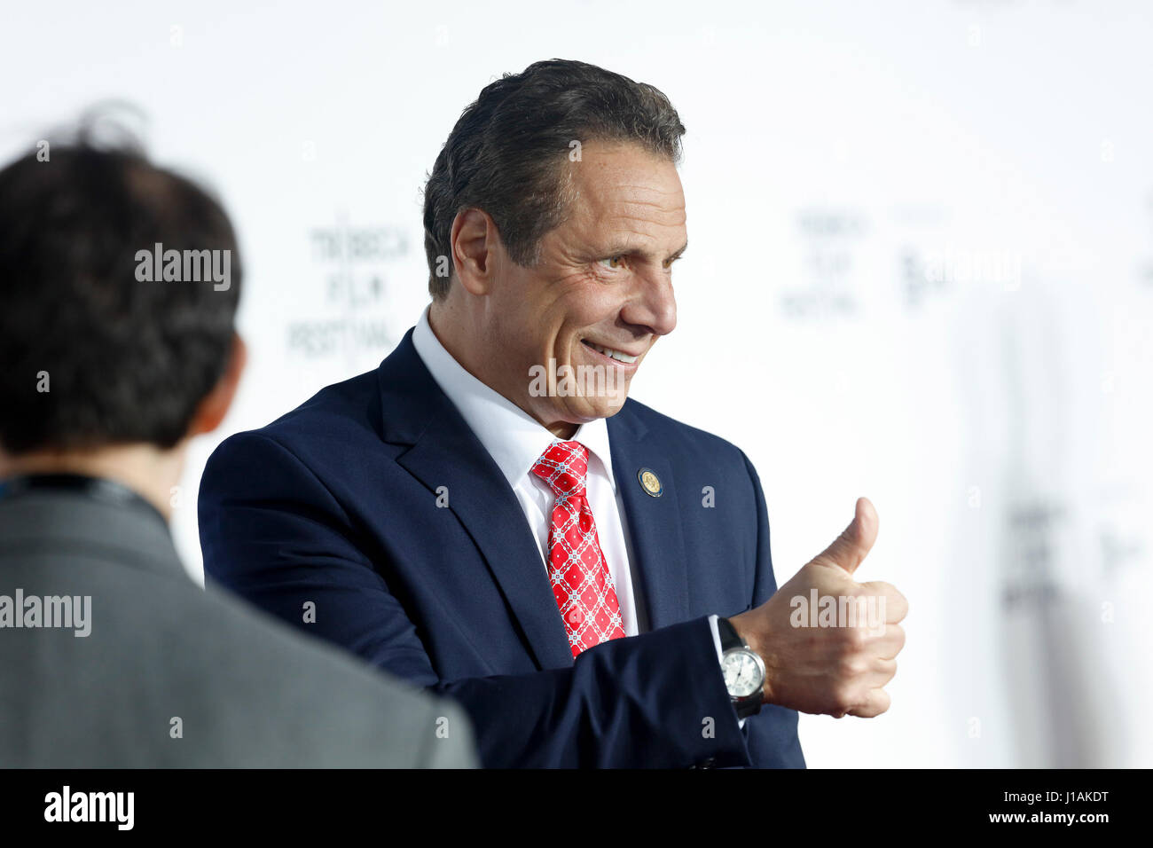 New York, USA. 19th April, 2017. Governor of New York, Andrew Cuomo arrives at the 2017 Tribeca Film Festival Opening Night, Clive Davis: The Soundtrack Of Our Lives Credit: The Photo Access/Alamy Live News Stock Photo