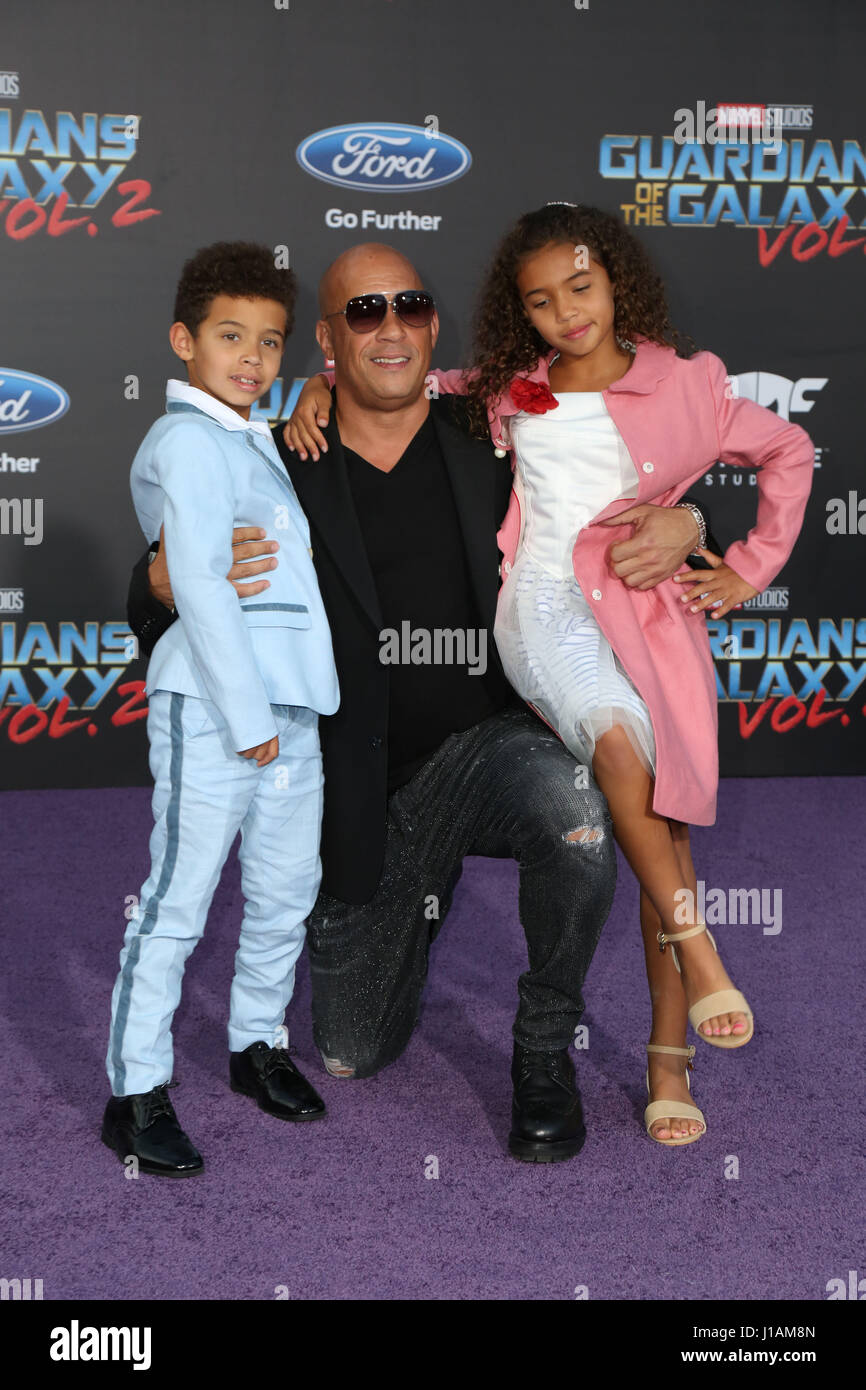 Los Angeles, California, USA. 19th April, 2017. Vin Diesel, Hania Riley Sinclair, Vincent