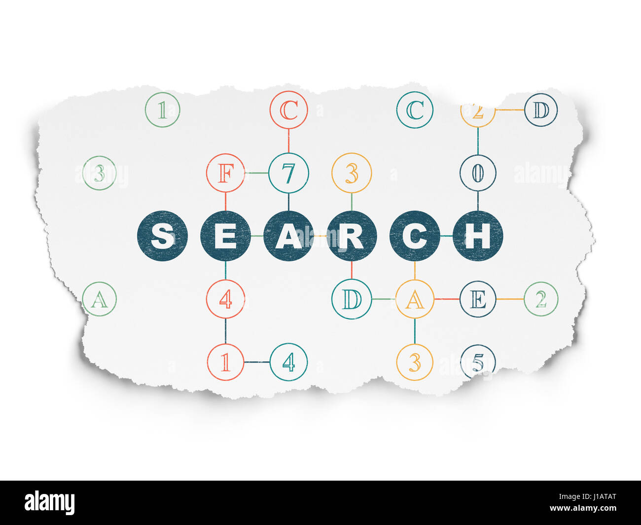 Web development concept: Search on Torn Paper background Stock Photo
