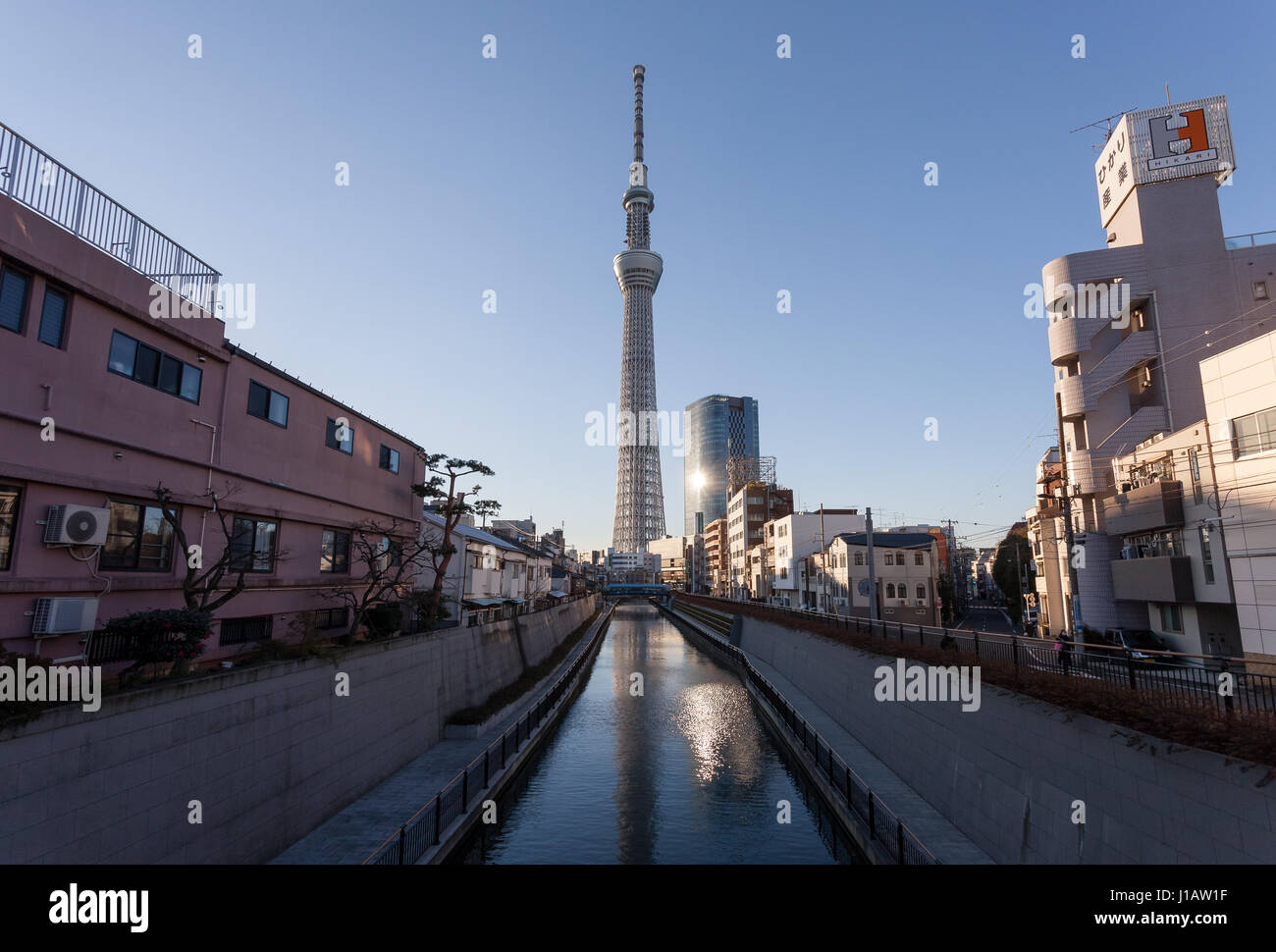 Tokyo Skytree towers over Oshiage, Tokyo, Japan Stock Photo - Alamy