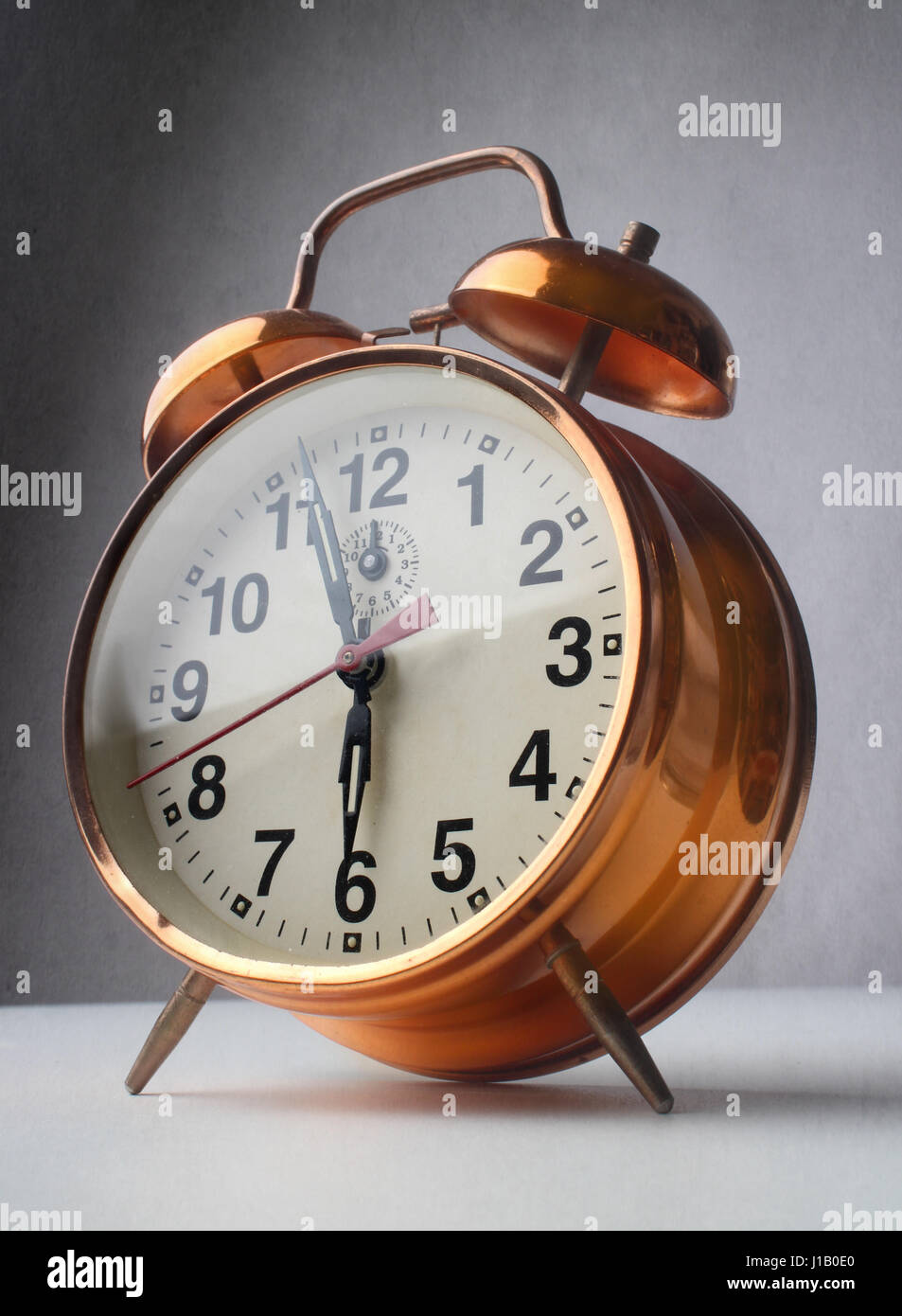 Picture of clock at 6am Stock Photo - Alamy