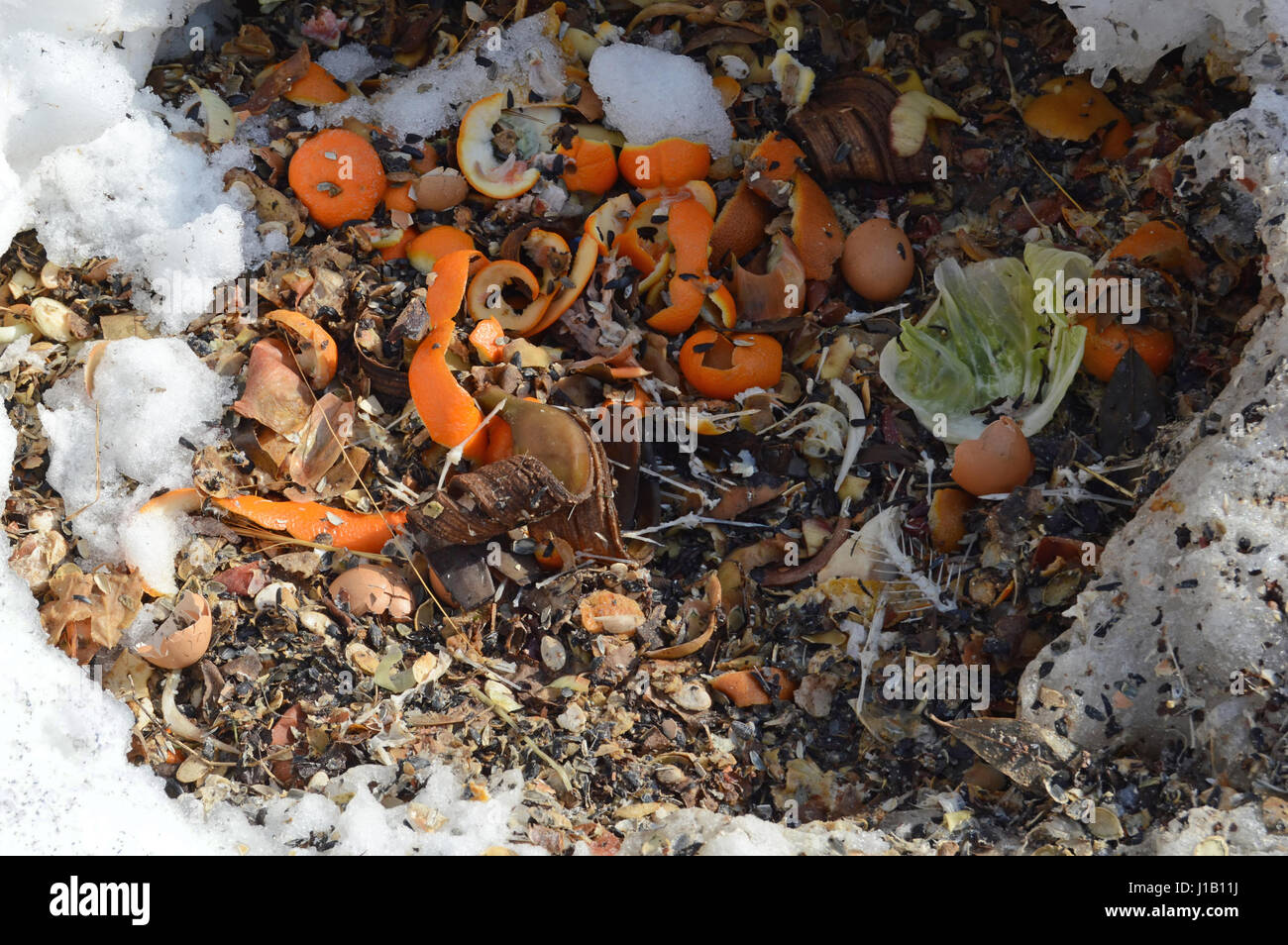 Compost heap in early spring Stock Photo Alamy