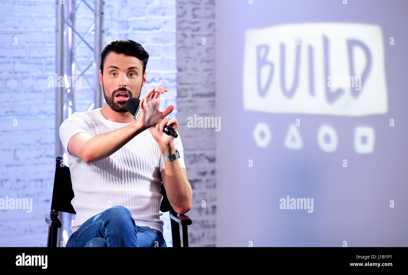 Rylan Clark-Neal joins BUILD for a live interview at AOL's Capper Street Studio in London. Stock Photo