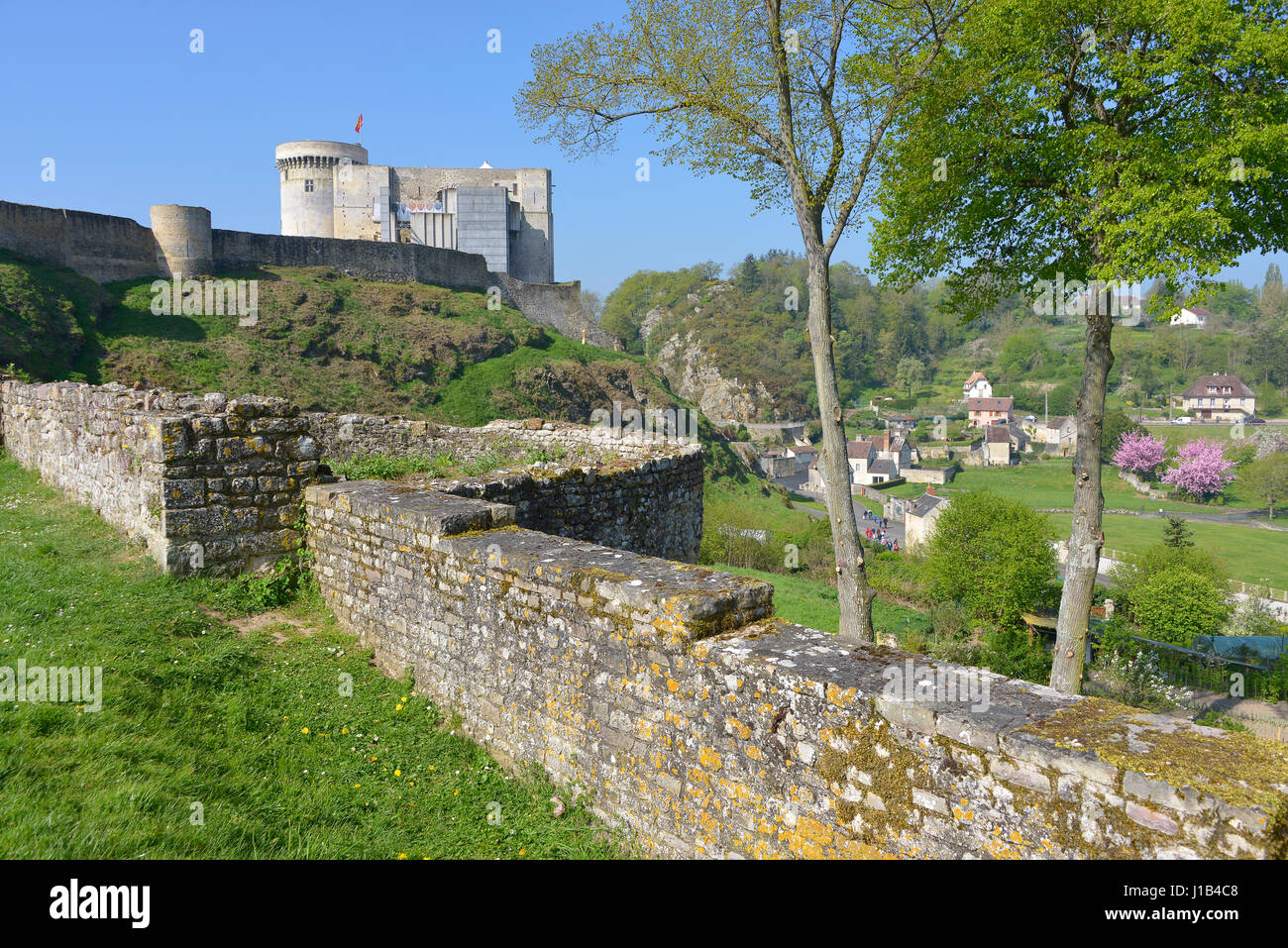 Castle of William the Conqueror of Falaise, a commune in the Calvados department in the Basse-Normandie region in northwestern France Stock Photo