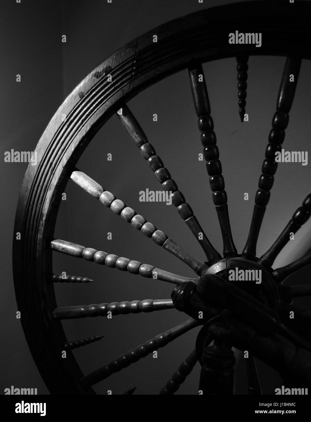 Classic spinning wheel Black and White Stock Photos & Images Alamy