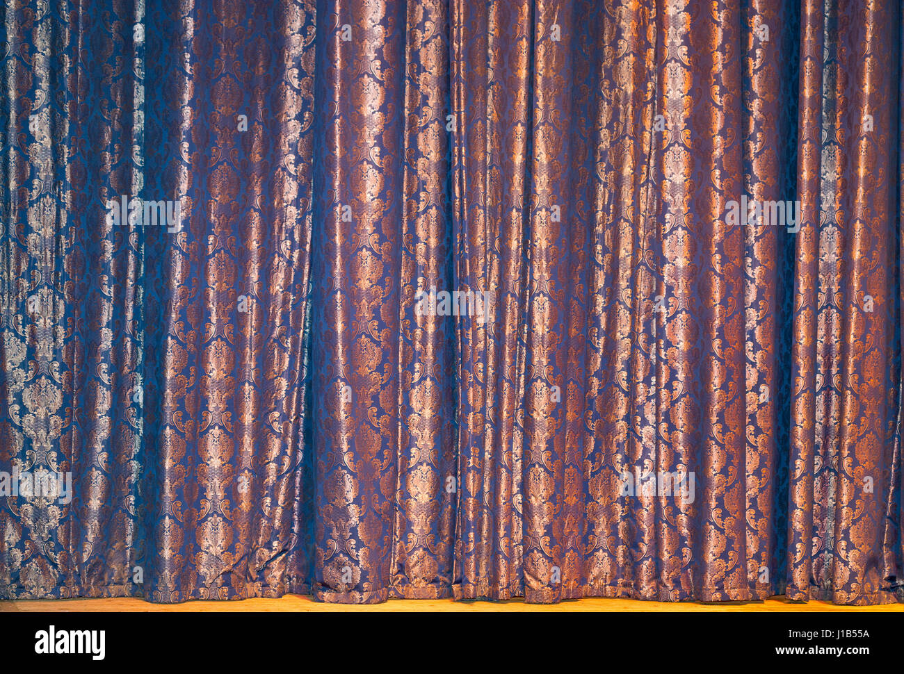 Patterned curtain of stage theater closeup Stock Photo