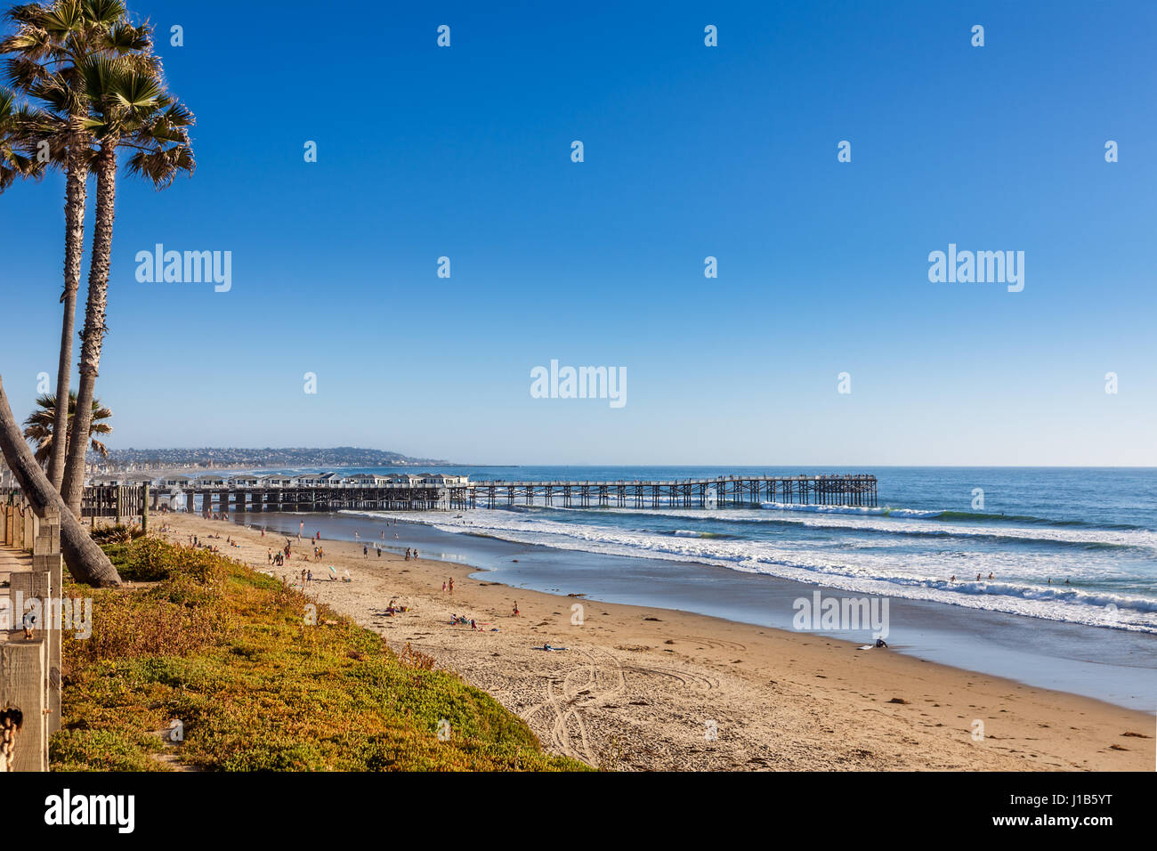 Pacific Beach Looking South To The Cottages On Crystal Pier And