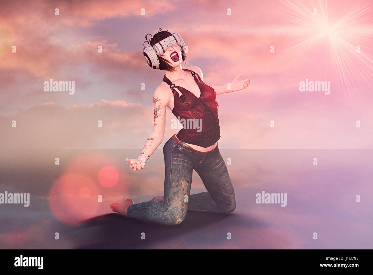 One woman kneeling hi-res stock photography and images - Alamy