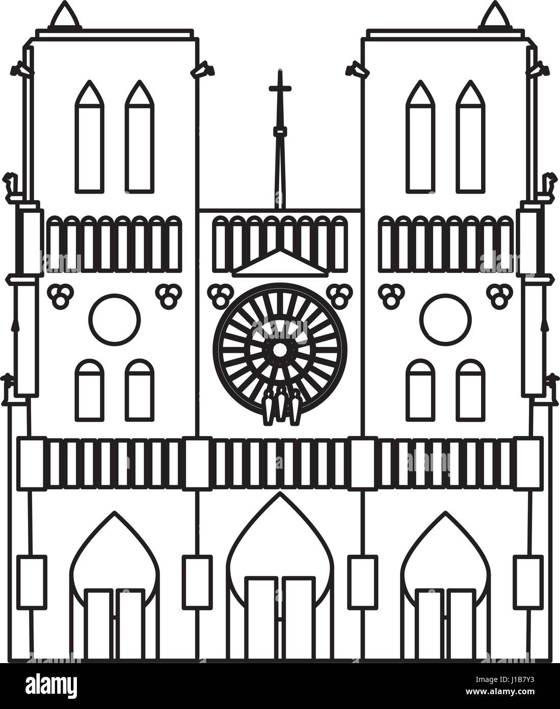 Notre Dame Cathedral Stock Vector Image &amp; Art - Alamy