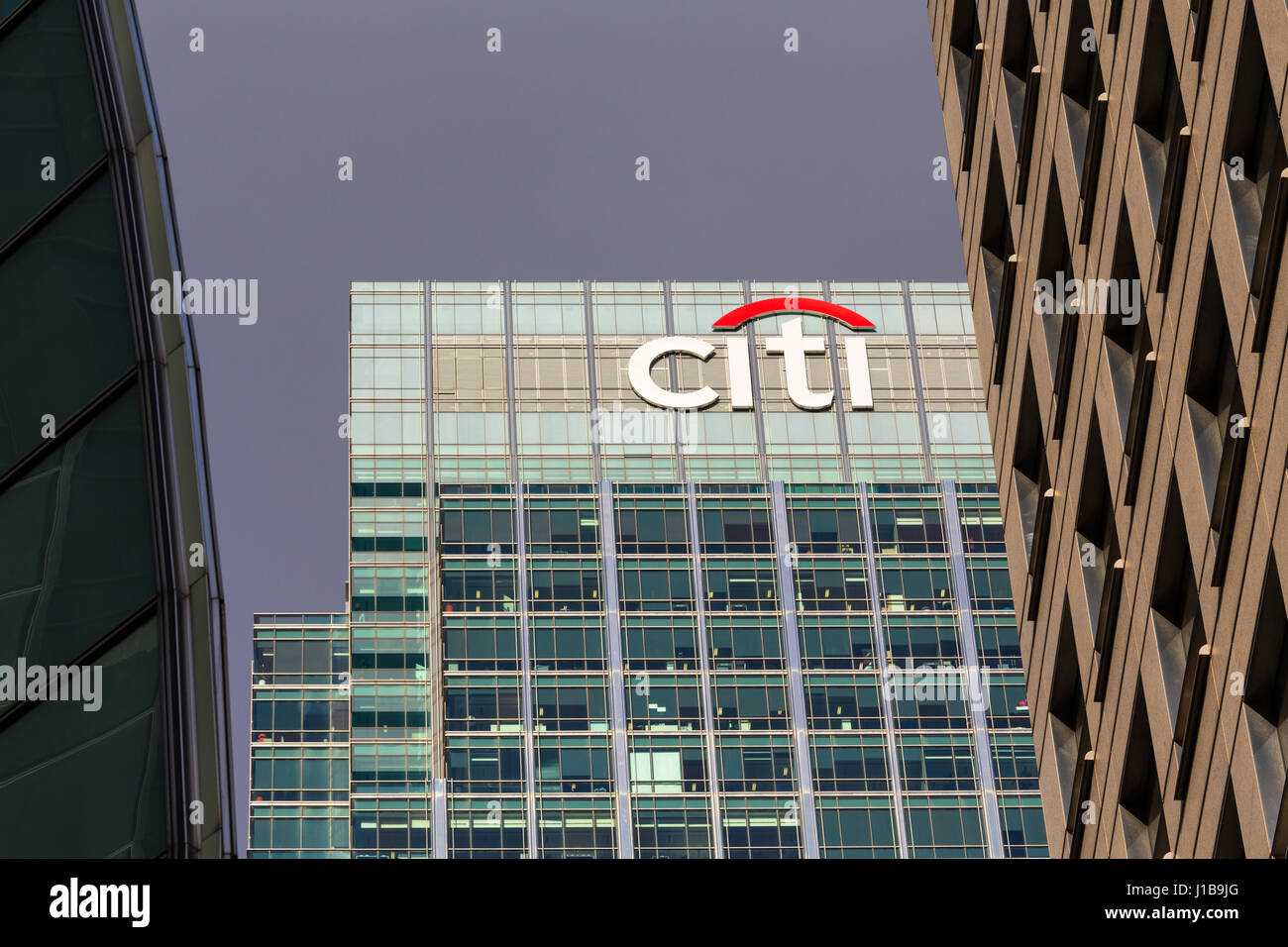 Citi or Citibank, Canada Square, Canary Wharf, Docklands, London, England Stock Photo