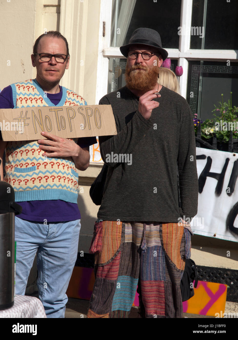 A protest in Brighton against the introduction of Public Space Protection Orders Stock Photo