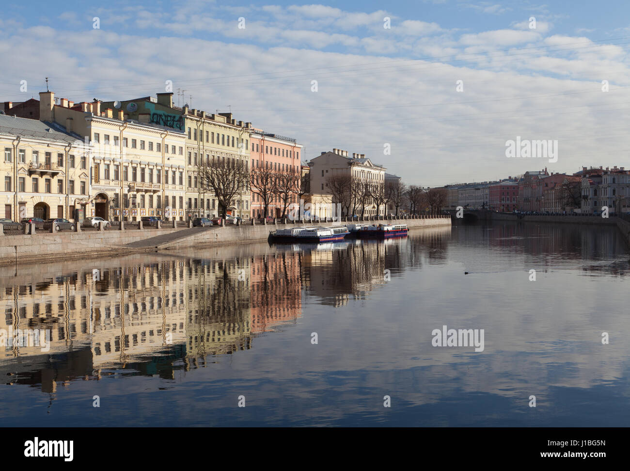 Fontanka River at the morning, St. Petersburg, Russia. Stock Photo