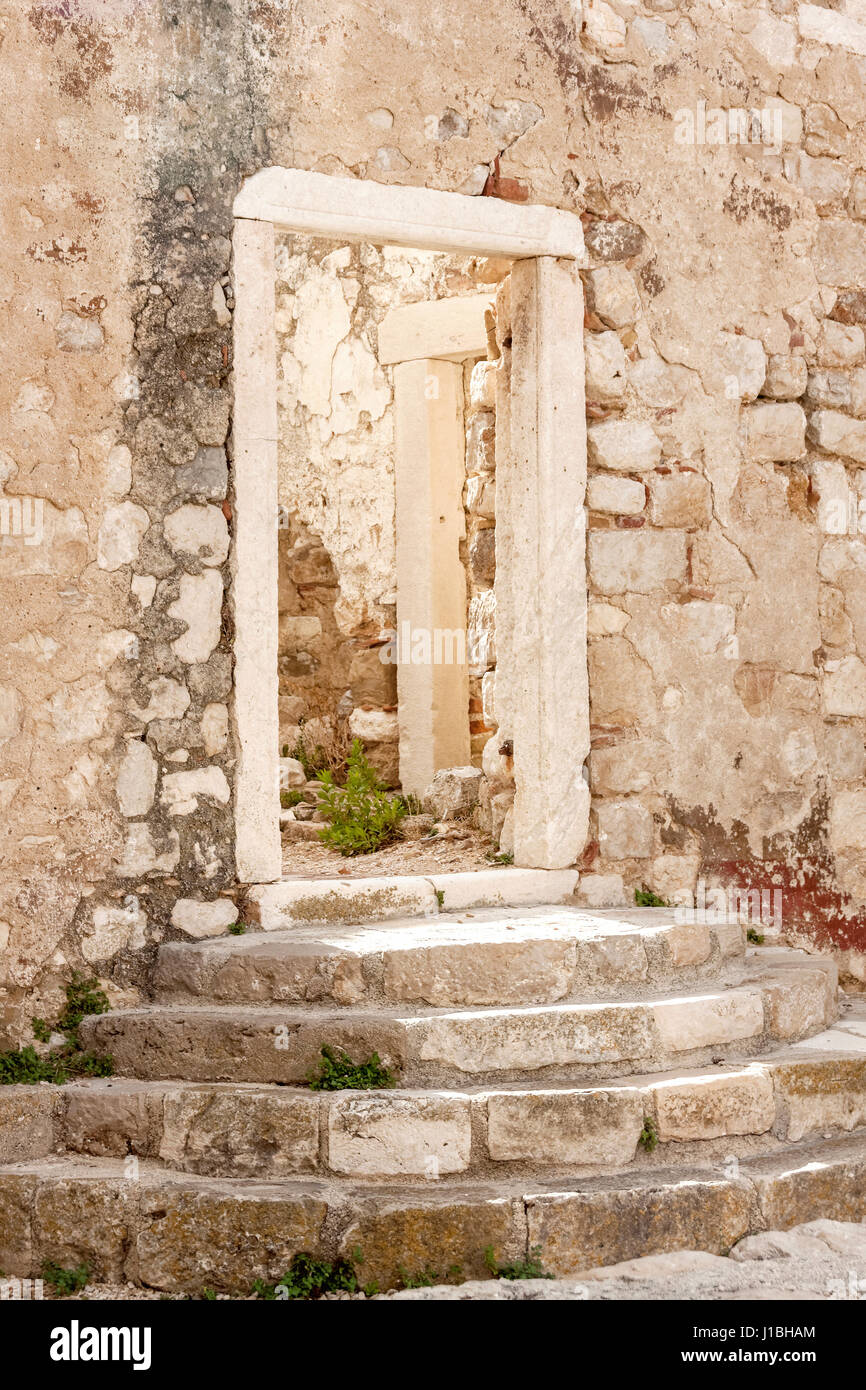 Remains of Franciscan monastery in old Pag town (Stari grad), Pag ...