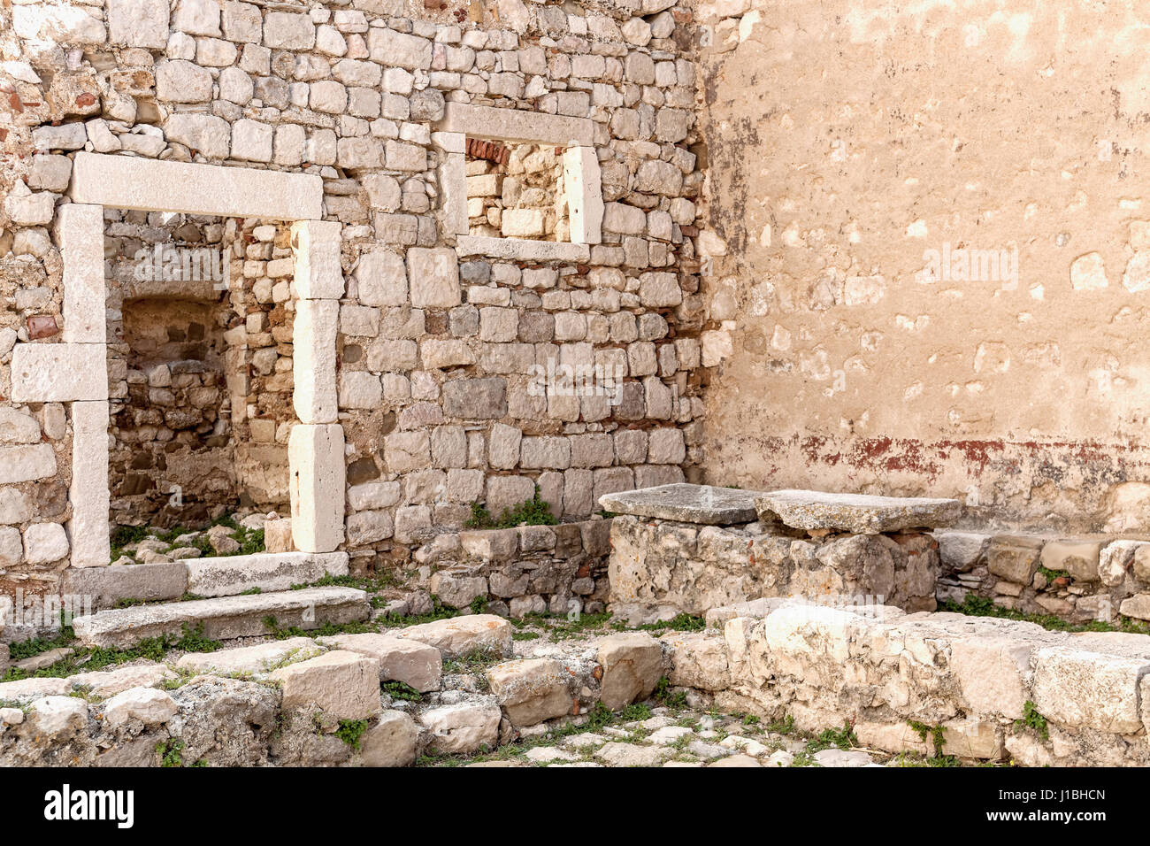 Remains of Franciscan monastery in old Pag town (Stari grad), Pag ...