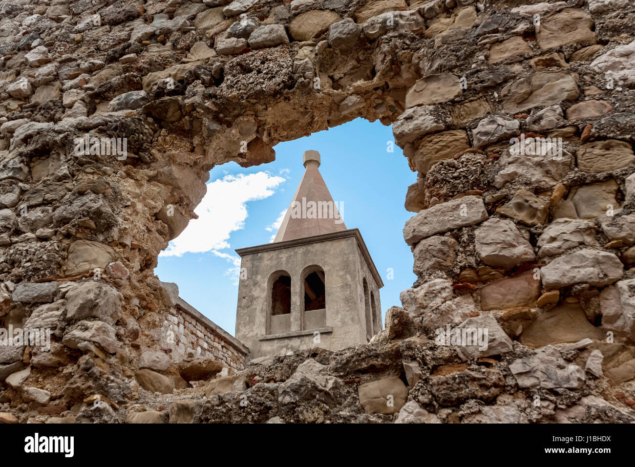 Remains of Franciscan monastery in old Pag town (Stari grad), Pag ...