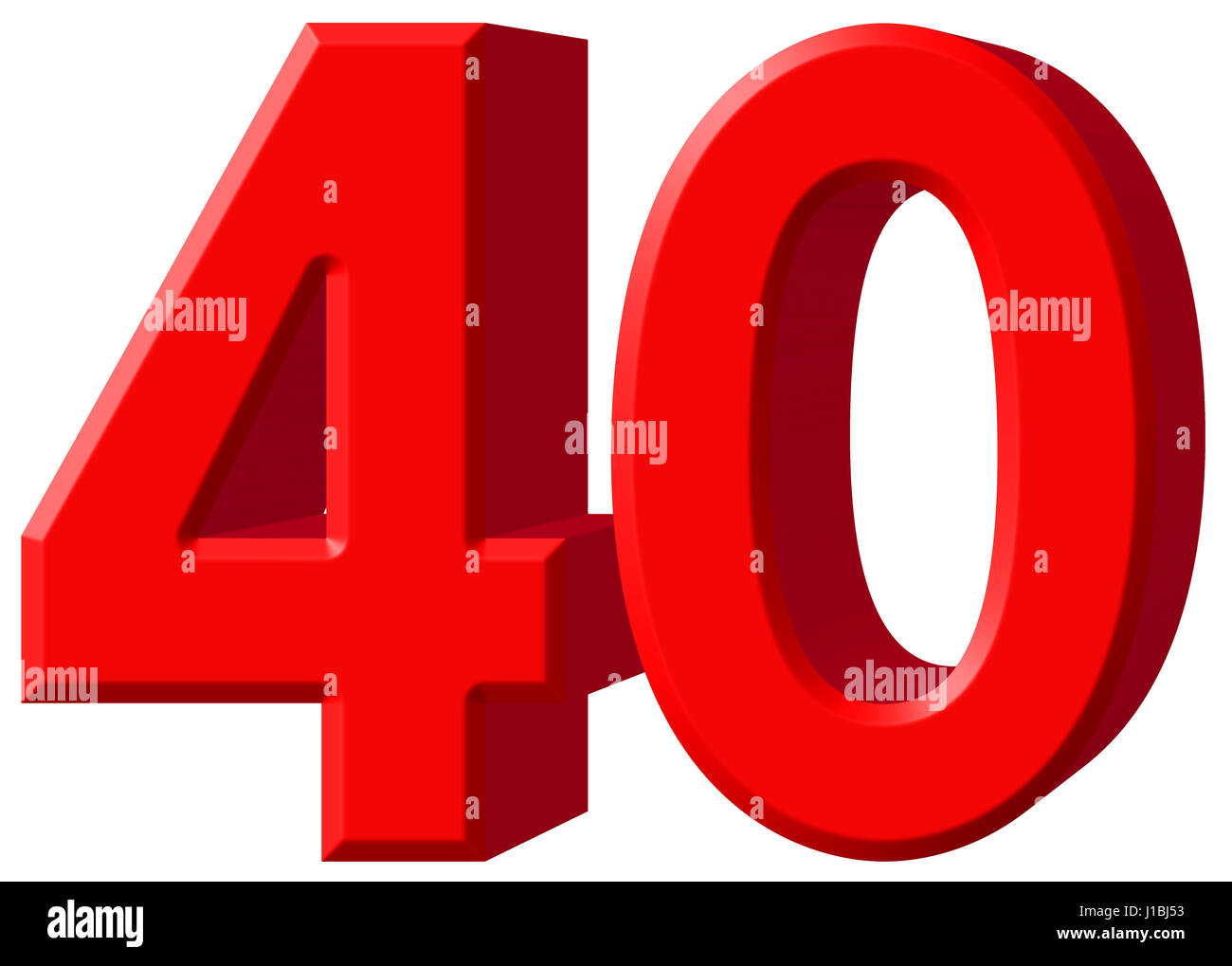 Numeral 40, forty, isolated on white background, 3d render Stock Photo ...