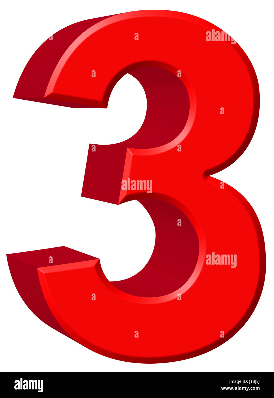 Numeral 3, three, isolated on white background, 3d render Stock Photo ...