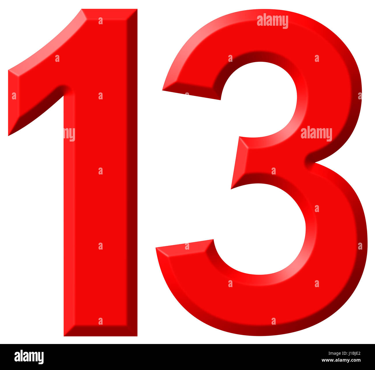 Numeral 13 thirteen isolated on white background 3d render Stock Numeral 13 thirteen isolated on white background 3d render Stock