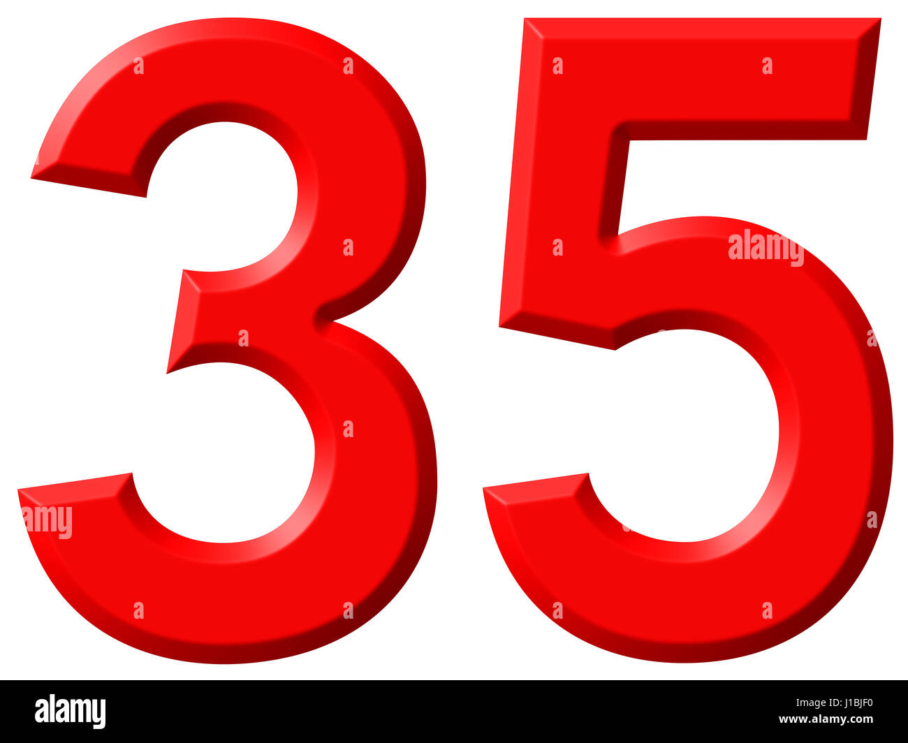 Numeral 35 thirty five isolated on white background 3d render Stock Numeral 35 thirty five isolated on white background 3d render Stock